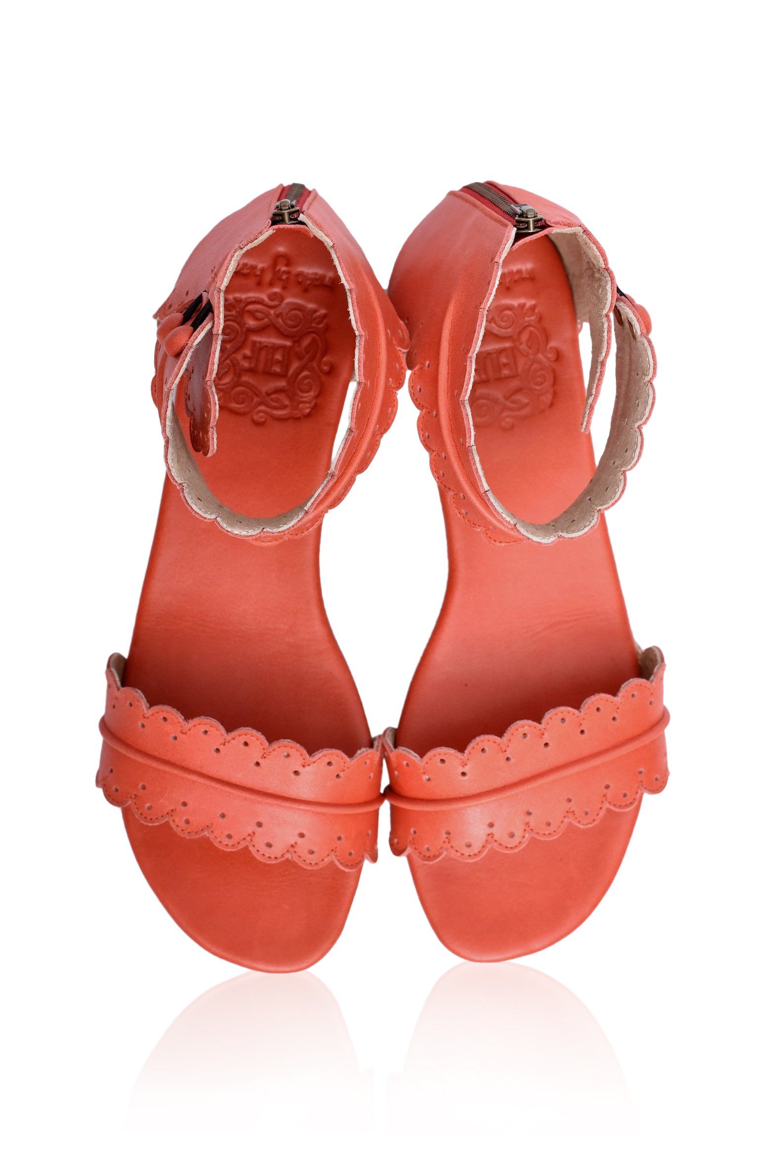 Midsummer Scalloped Leather Sandals-2
