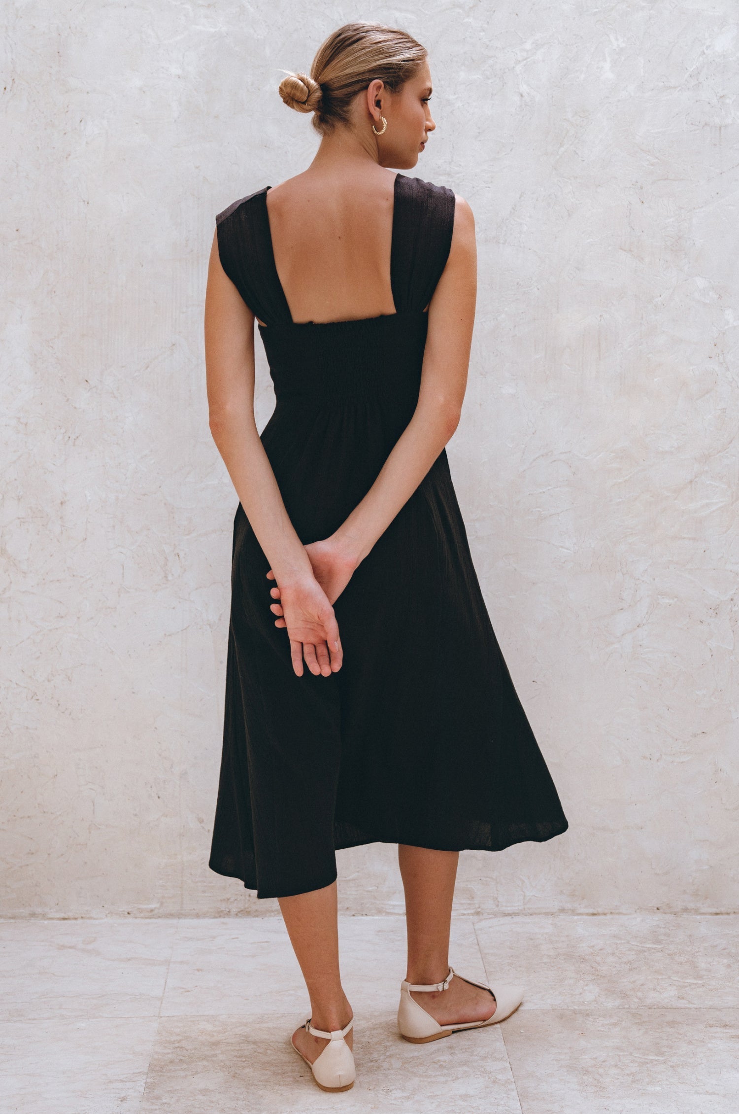 Mira Linen Midi Dress-4