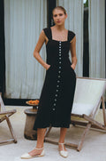 Mira Linen Midi Dress-0