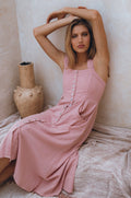 Mira Linen Midi Dress-0