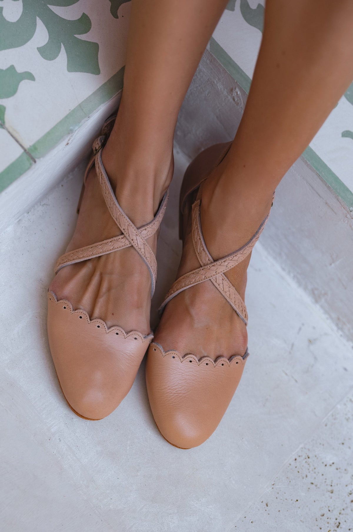 Montana Criss-Cross Leather Flats-0