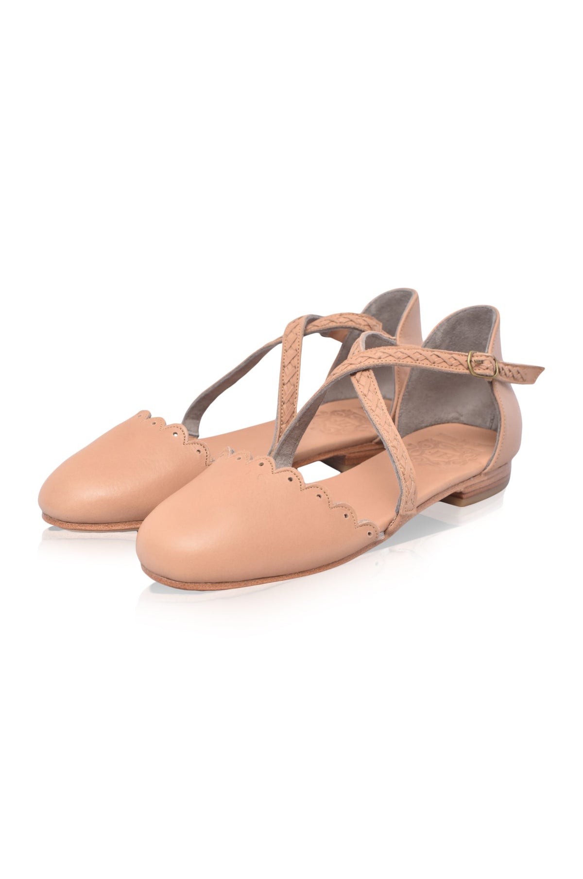 Montana Criss-Cross Leather Flats-4