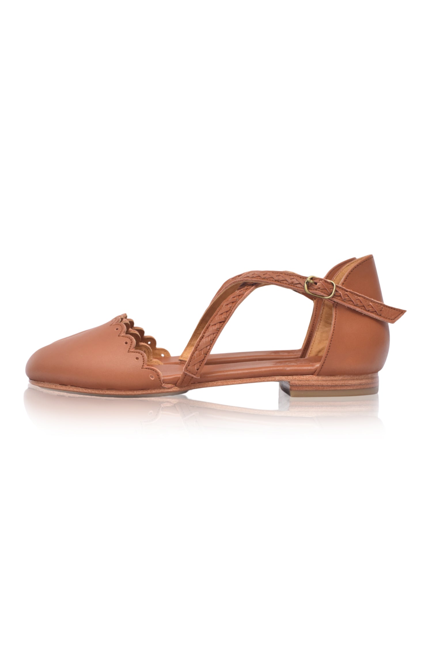 Montana Criss-Cross Leather Flats-2