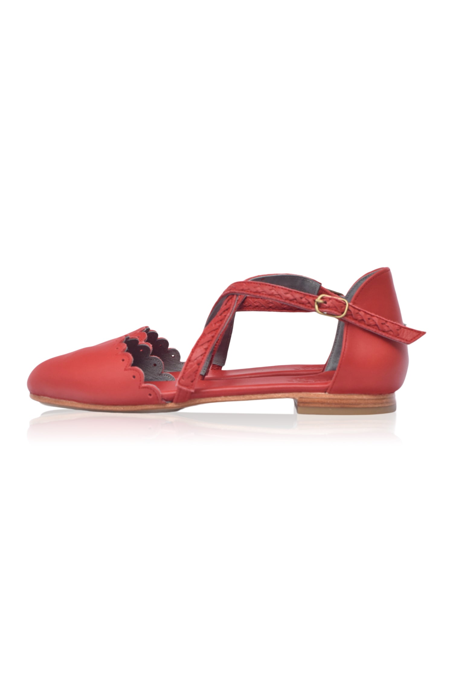 Montana Criss-Cross Leather Flats-2