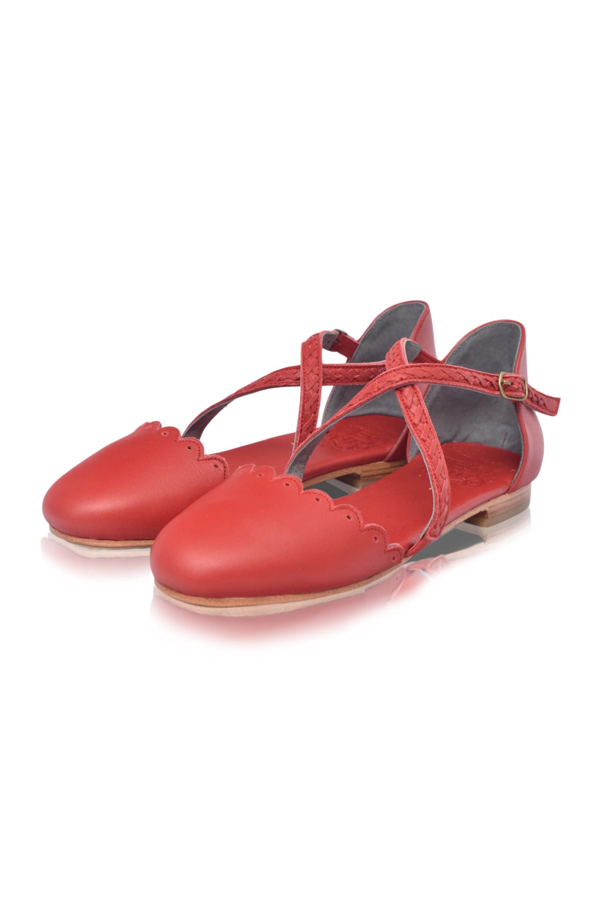 Montana Criss-Cross Leather Flats-1