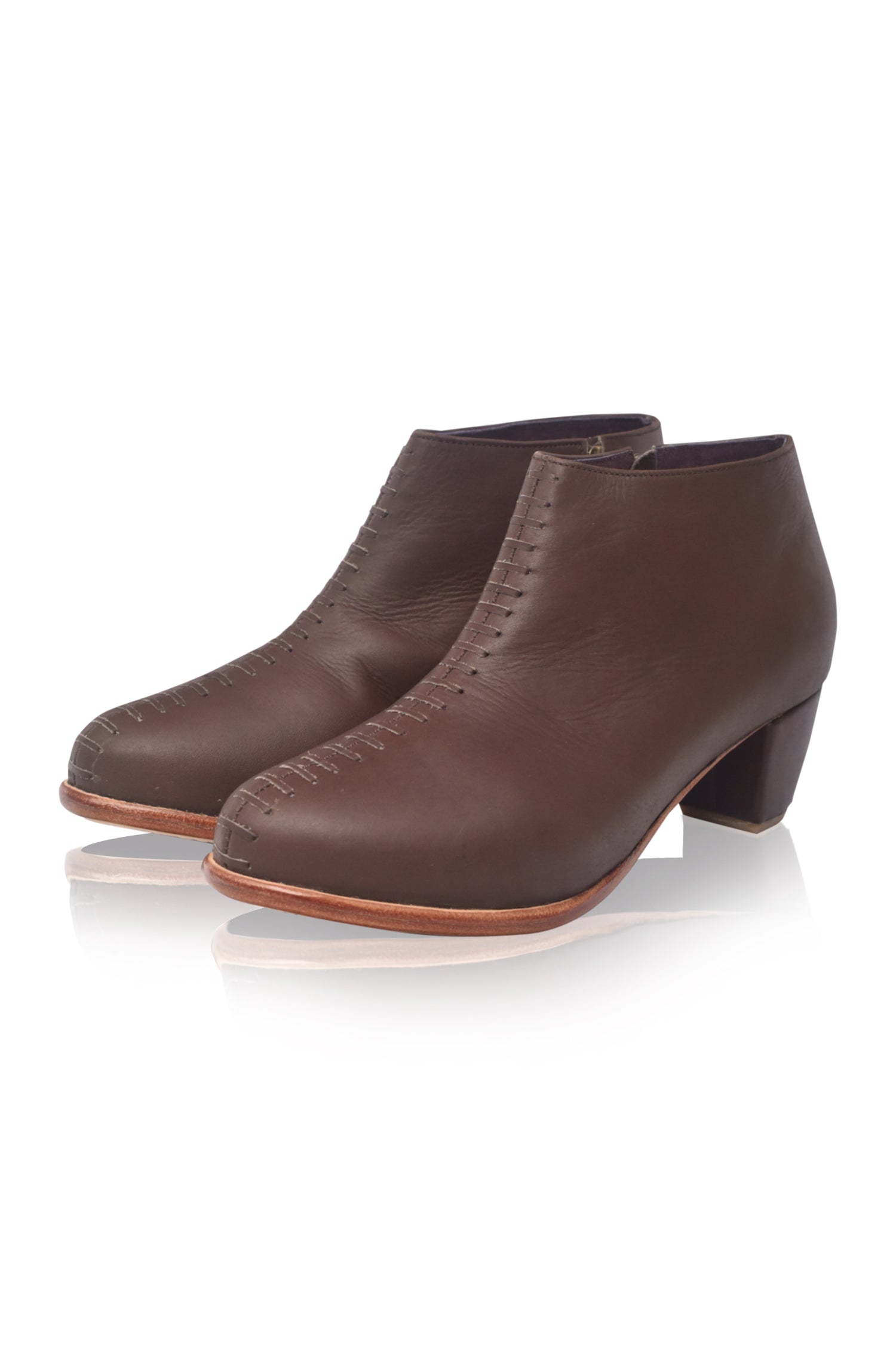 Monte Carlo Leather Booties Heel 5 cm (Sz. 11)-2