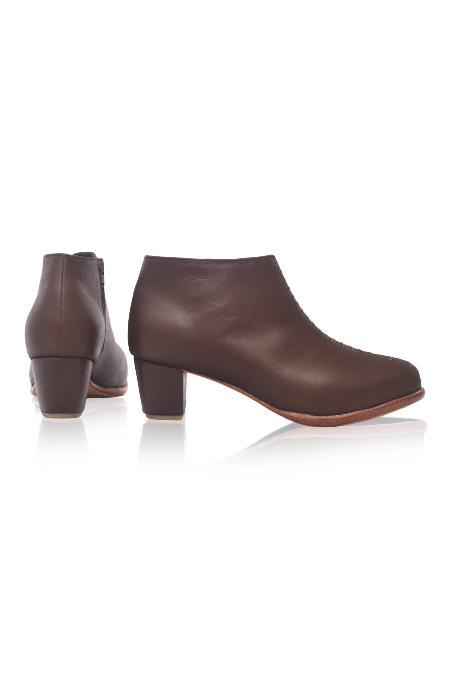 Monte Carlo Leather Booties Heel 5 cm (Sz. 11)-3