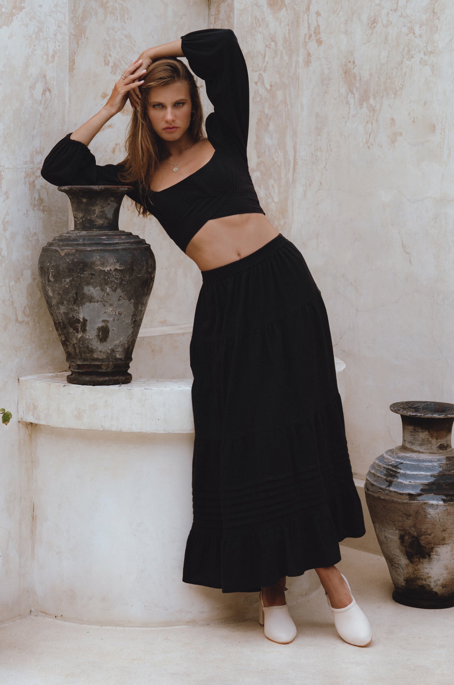 Mumbai Maxi Linen Skirt-2