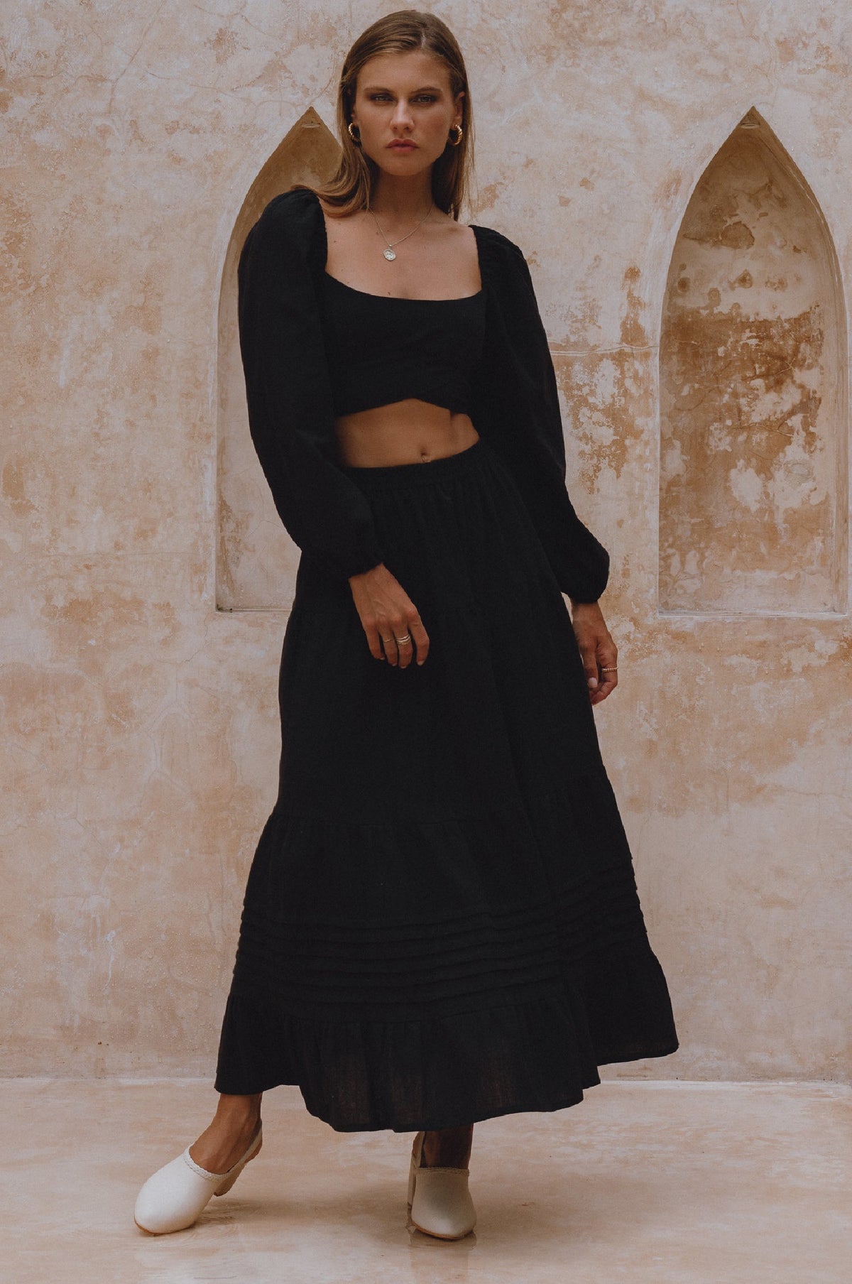 Mumbai Maxi Linen Skirt-3