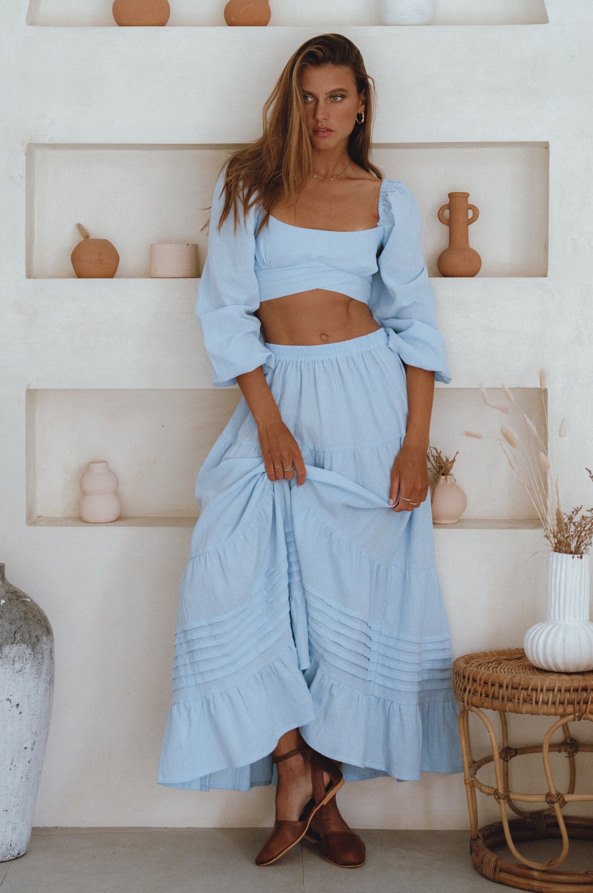 Mumbai Maxi Linen Skirt-5