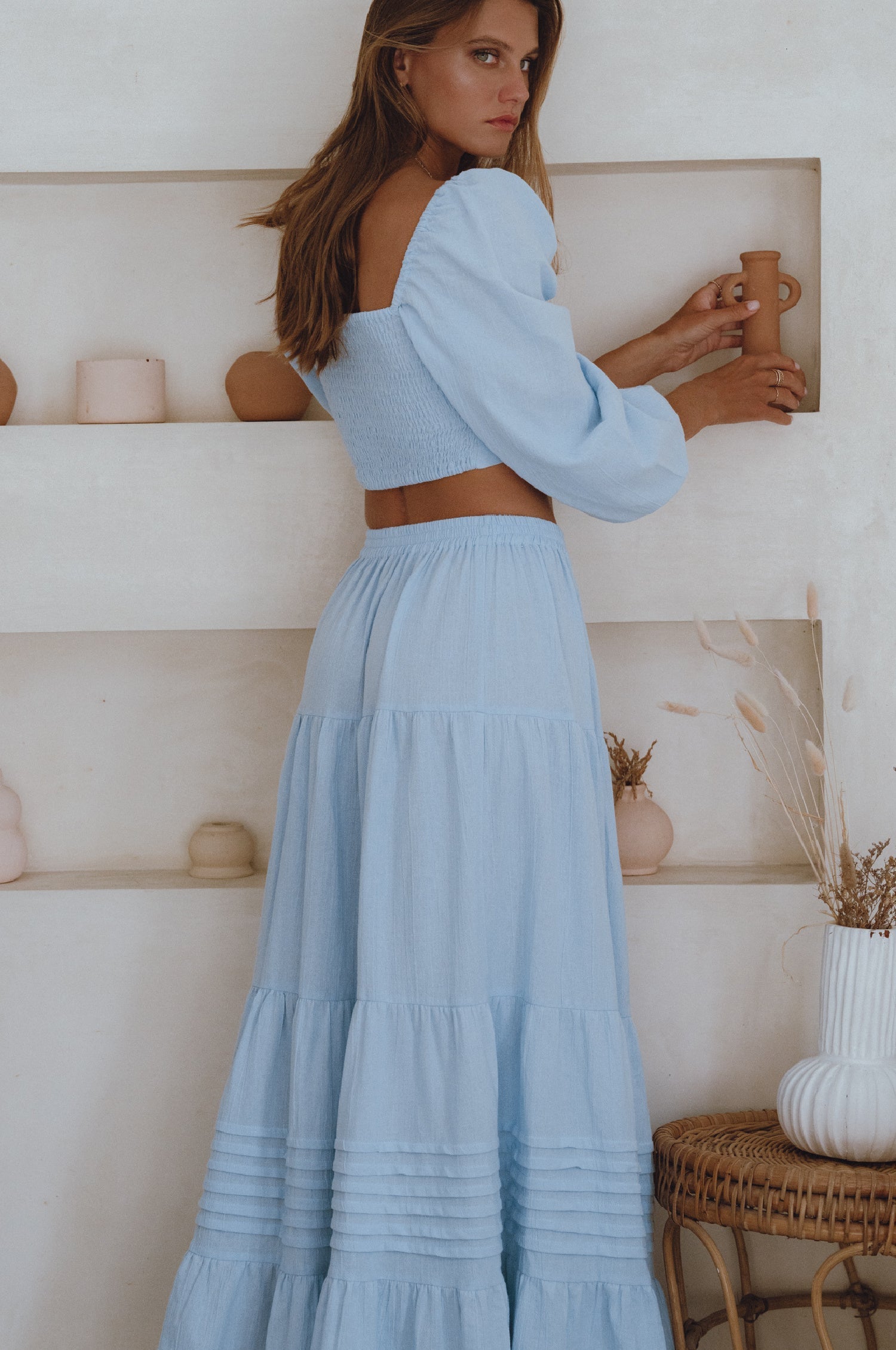 Mumbai Maxi Linen Skirt-3