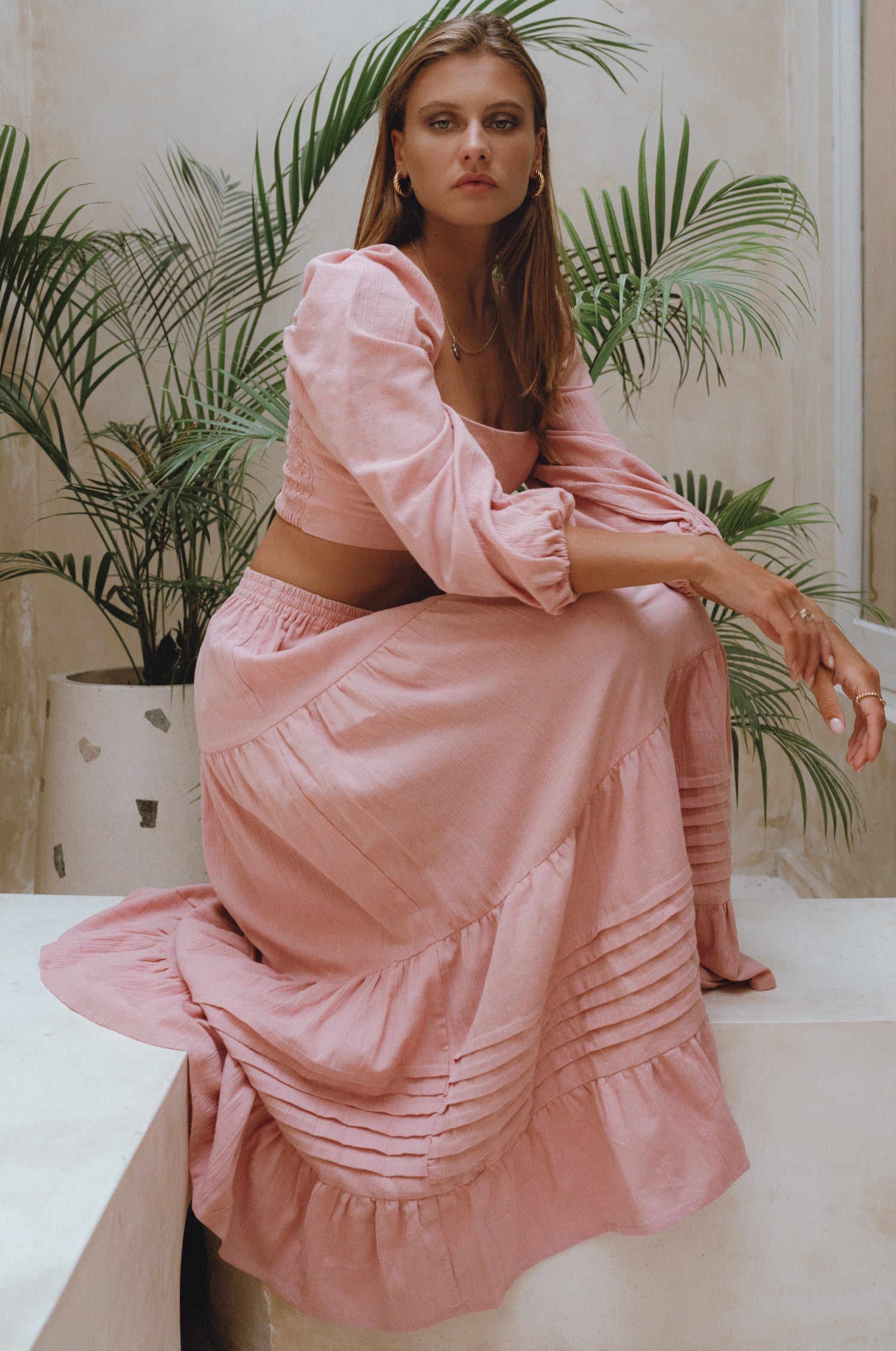 Mumbai Maxi Linen Skirt-3