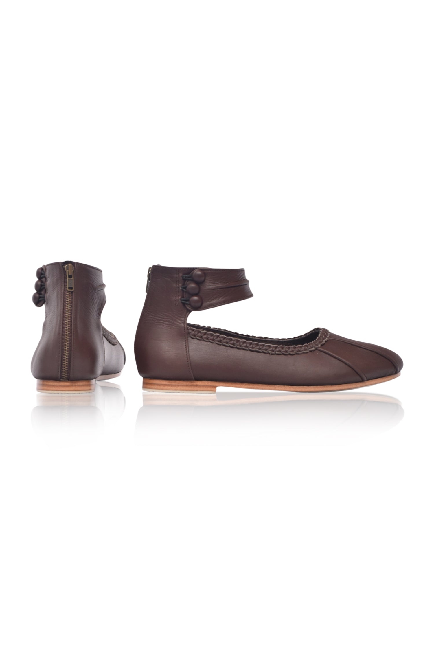Muse Ankle Strap Leather Ballet Flats-2