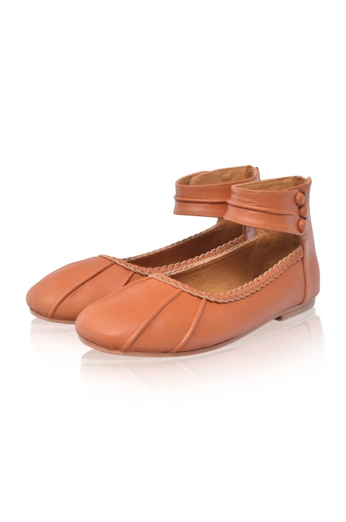 Muse Ankle Strap Leather Ballet Flats-2