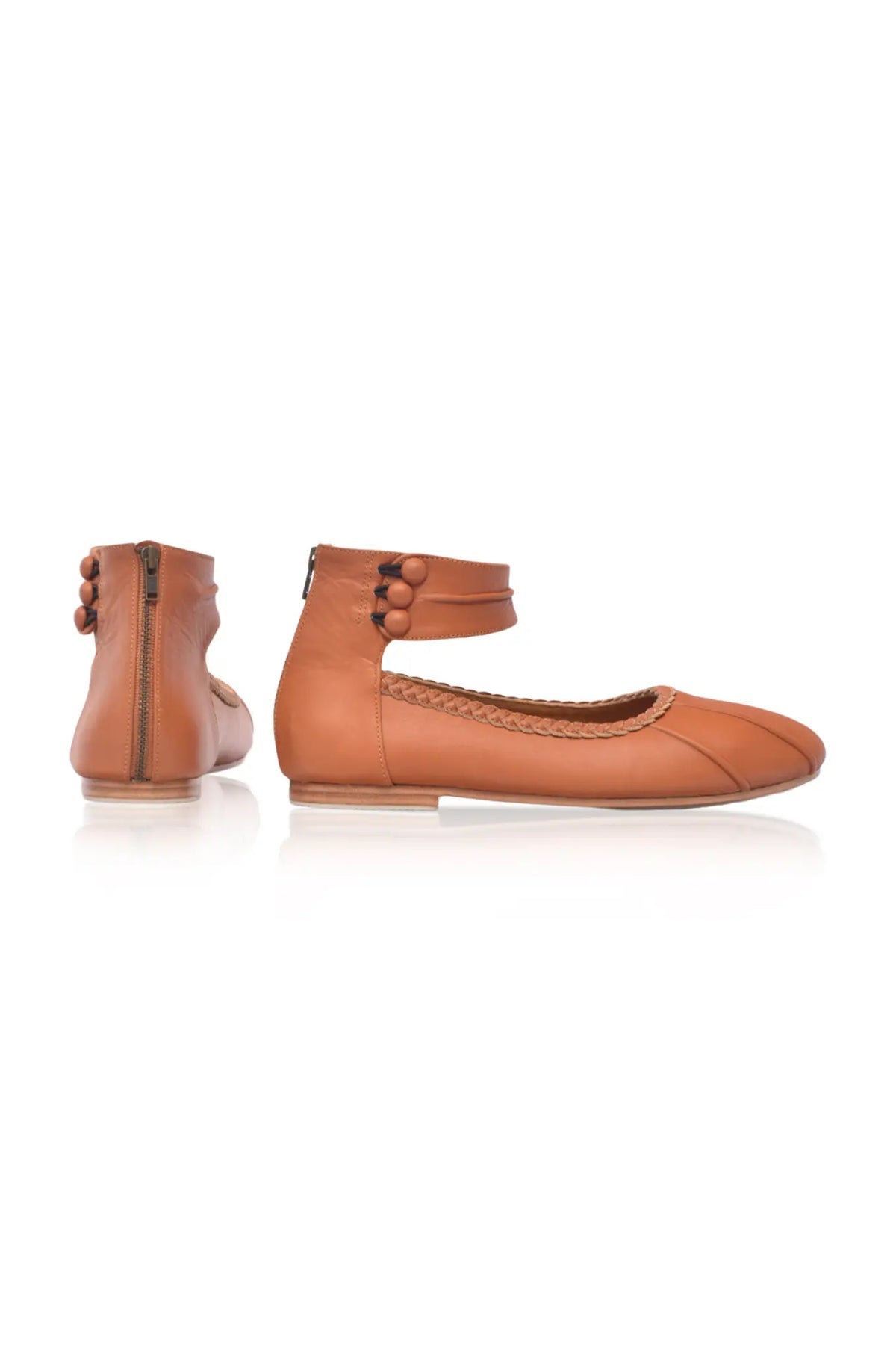 Muse Ankle Strap Leather Ballet Flats-4