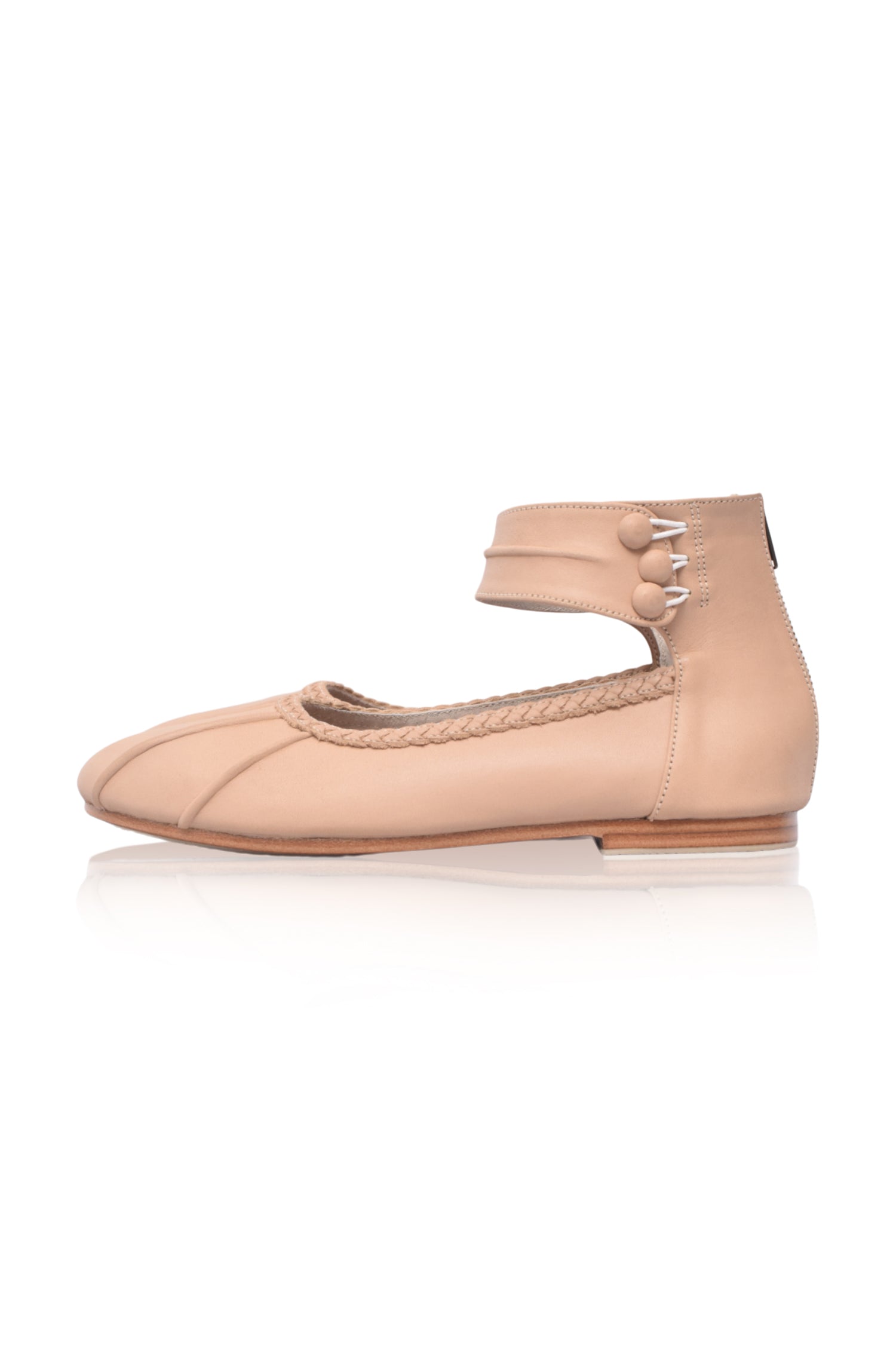 Muse Ankle Strap Leather Ballet Flats-8