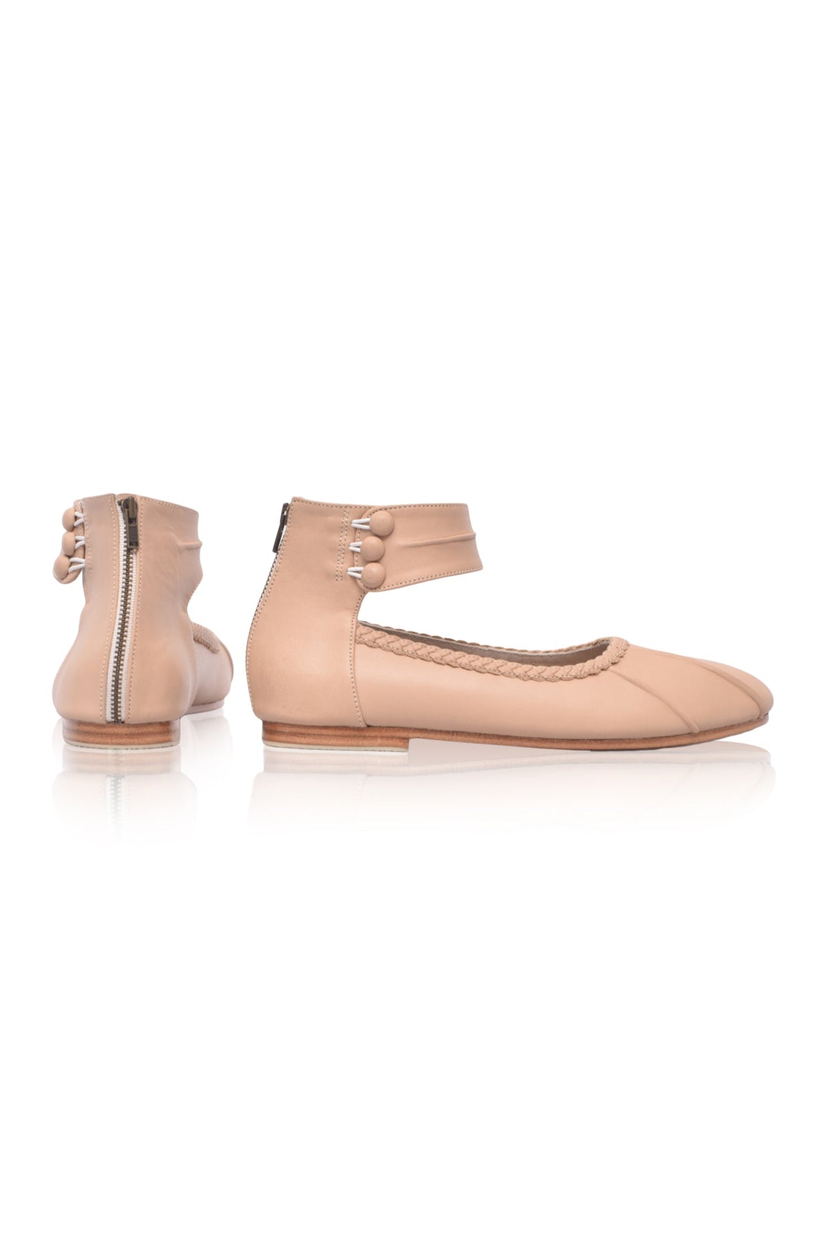 Muse Ankle Strap Leather Ballet Flats-4