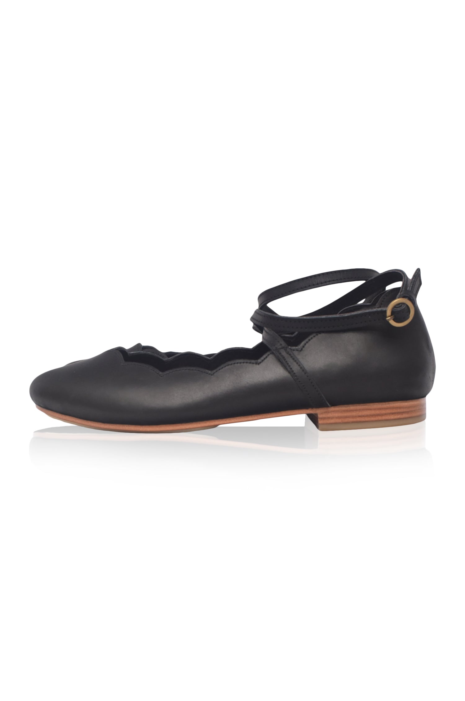 Myrelle Criss-Cross Leather Ballet Flats-7