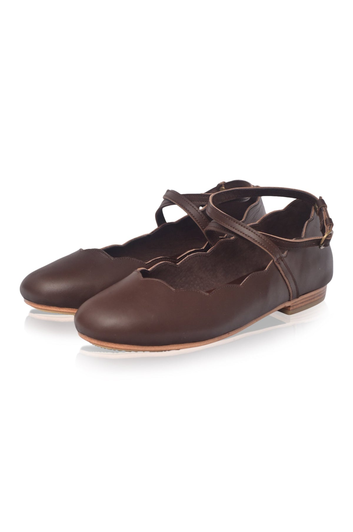 Myrelle Criss-Cross Leather Ballet Flats-3