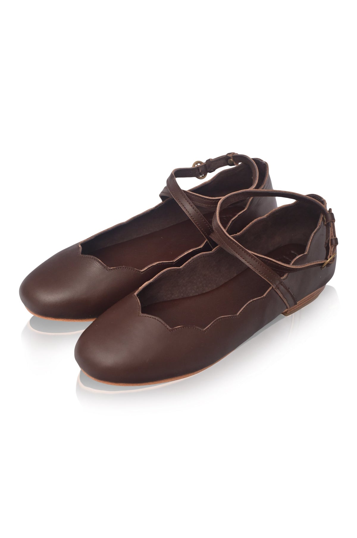 Myrelle Criss-Cross Leather Ballet Flats-4