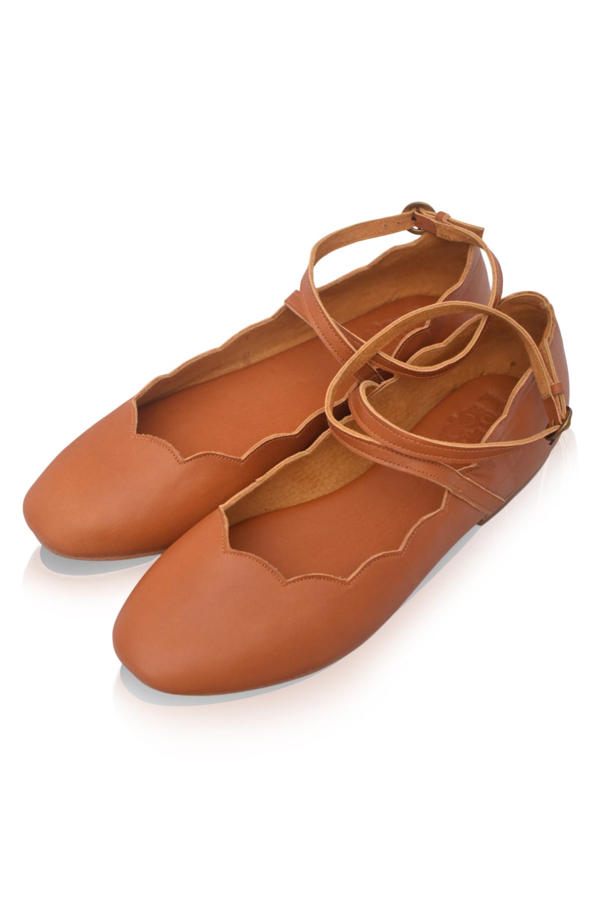 Myrelle Criss-Cross Leather Ballet Flats-3