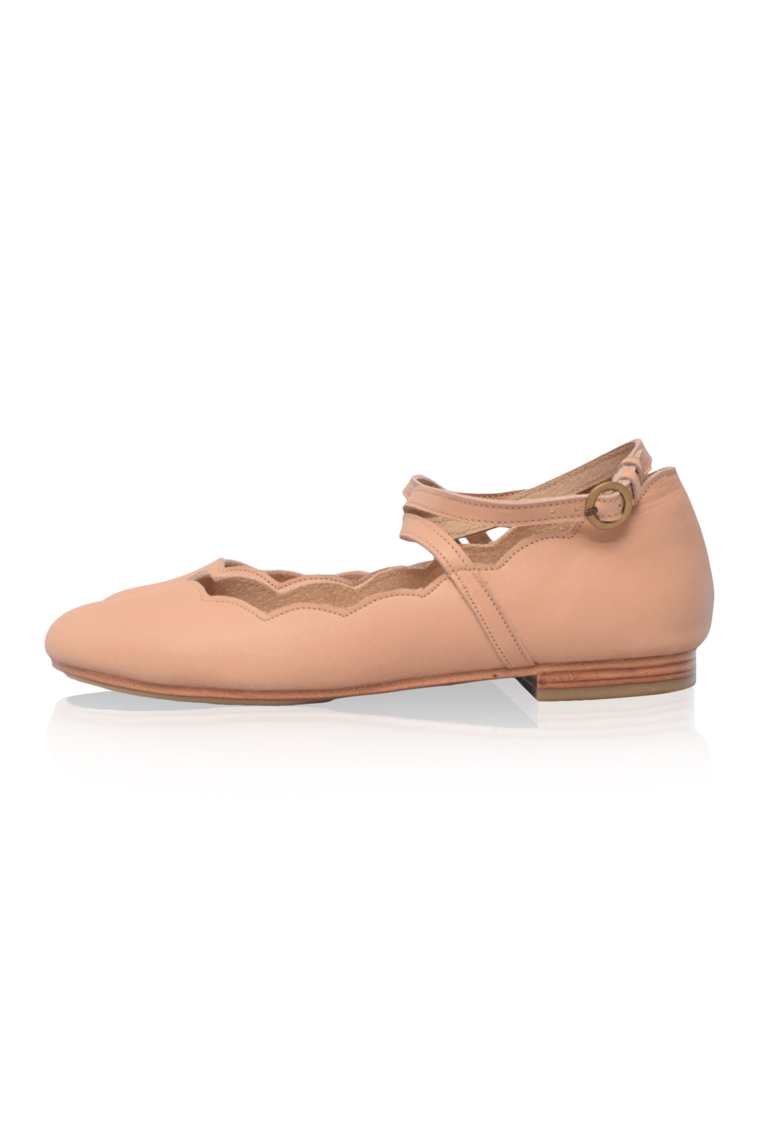 Myrelle Criss-Cross Leather Ballet Flats-4