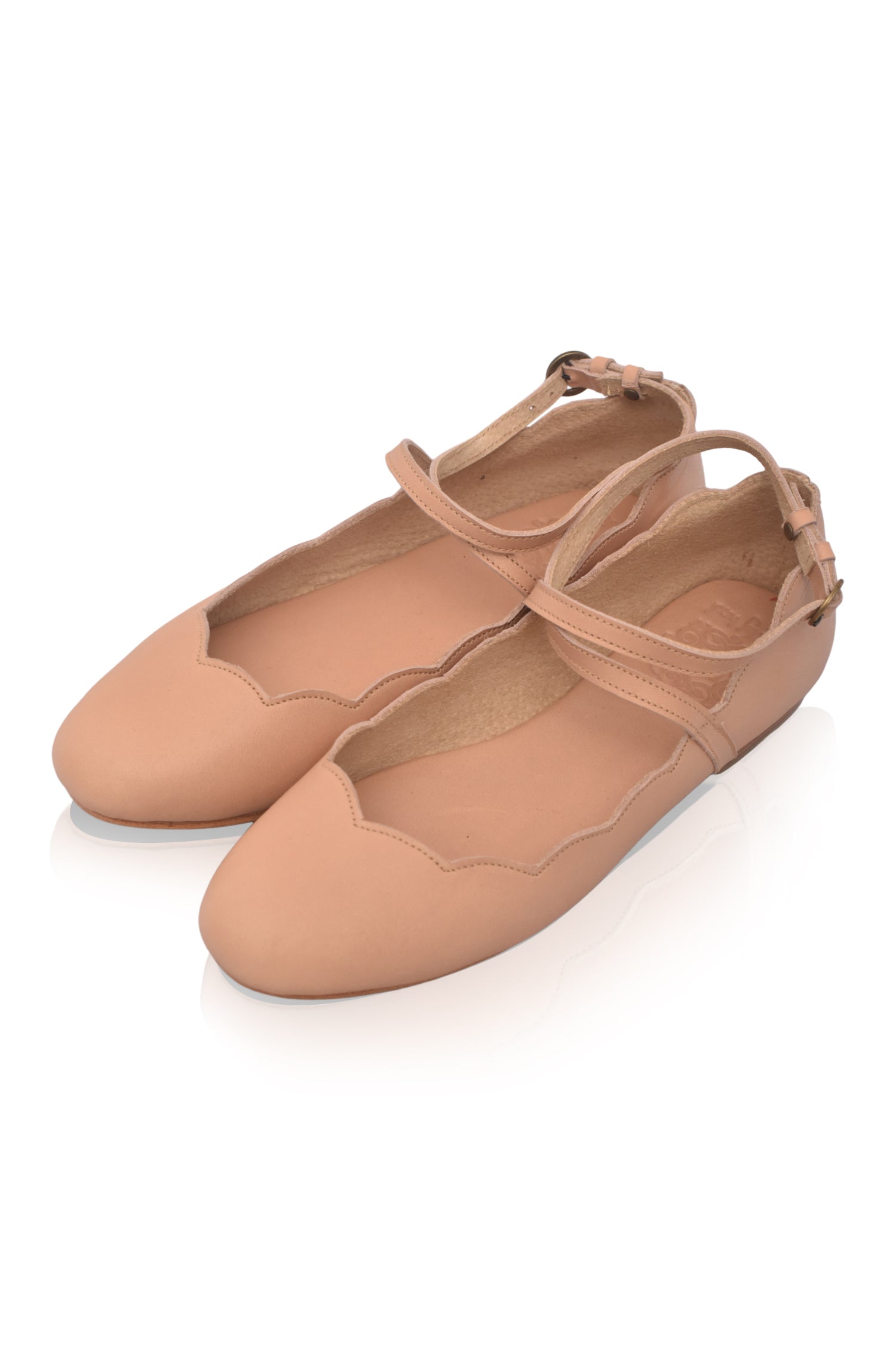 Myrelle Criss-Cross Leather Ballet Flats-3