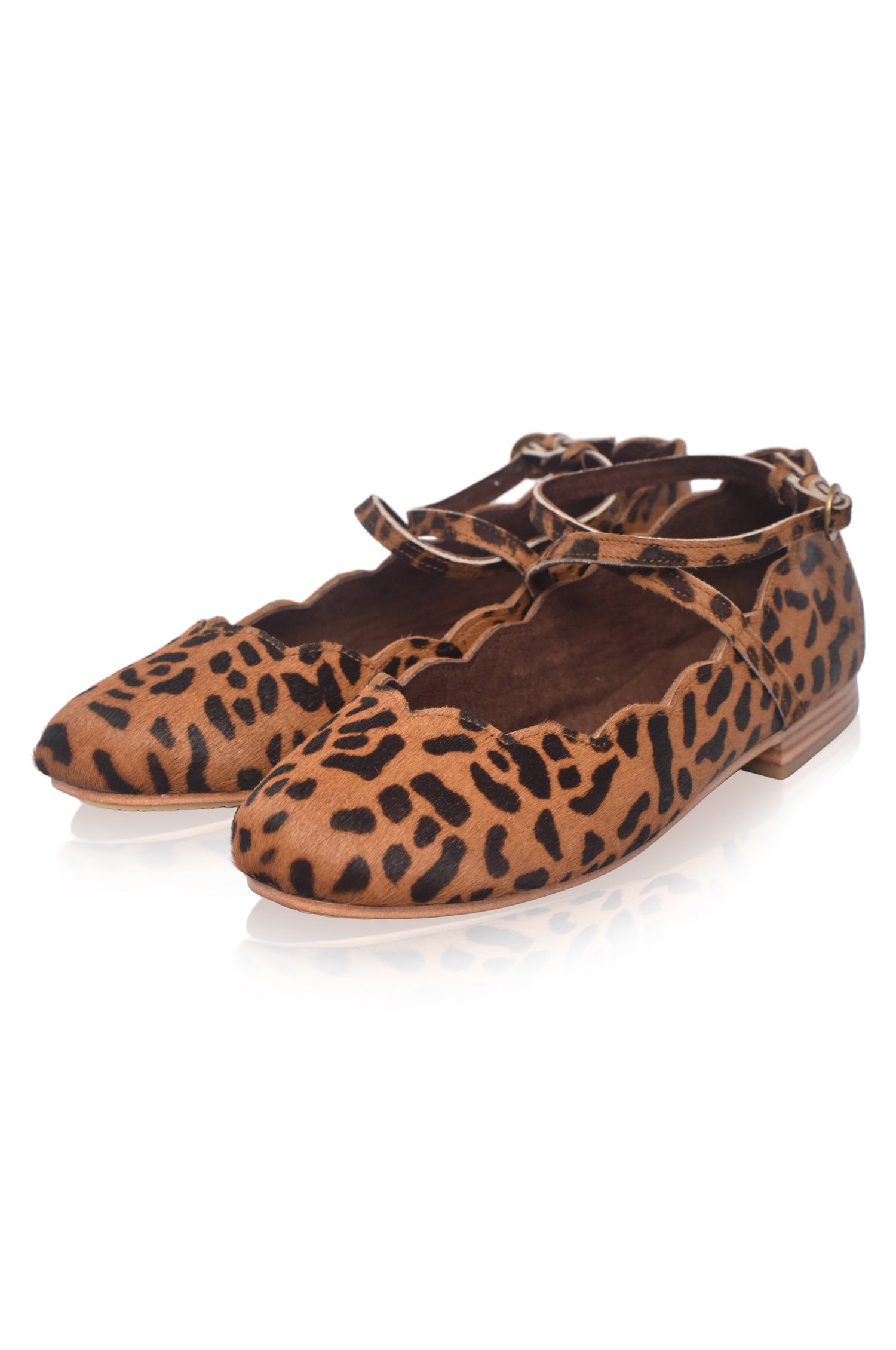 Myrelle Criss-Cross Leather Ballet Flats-2