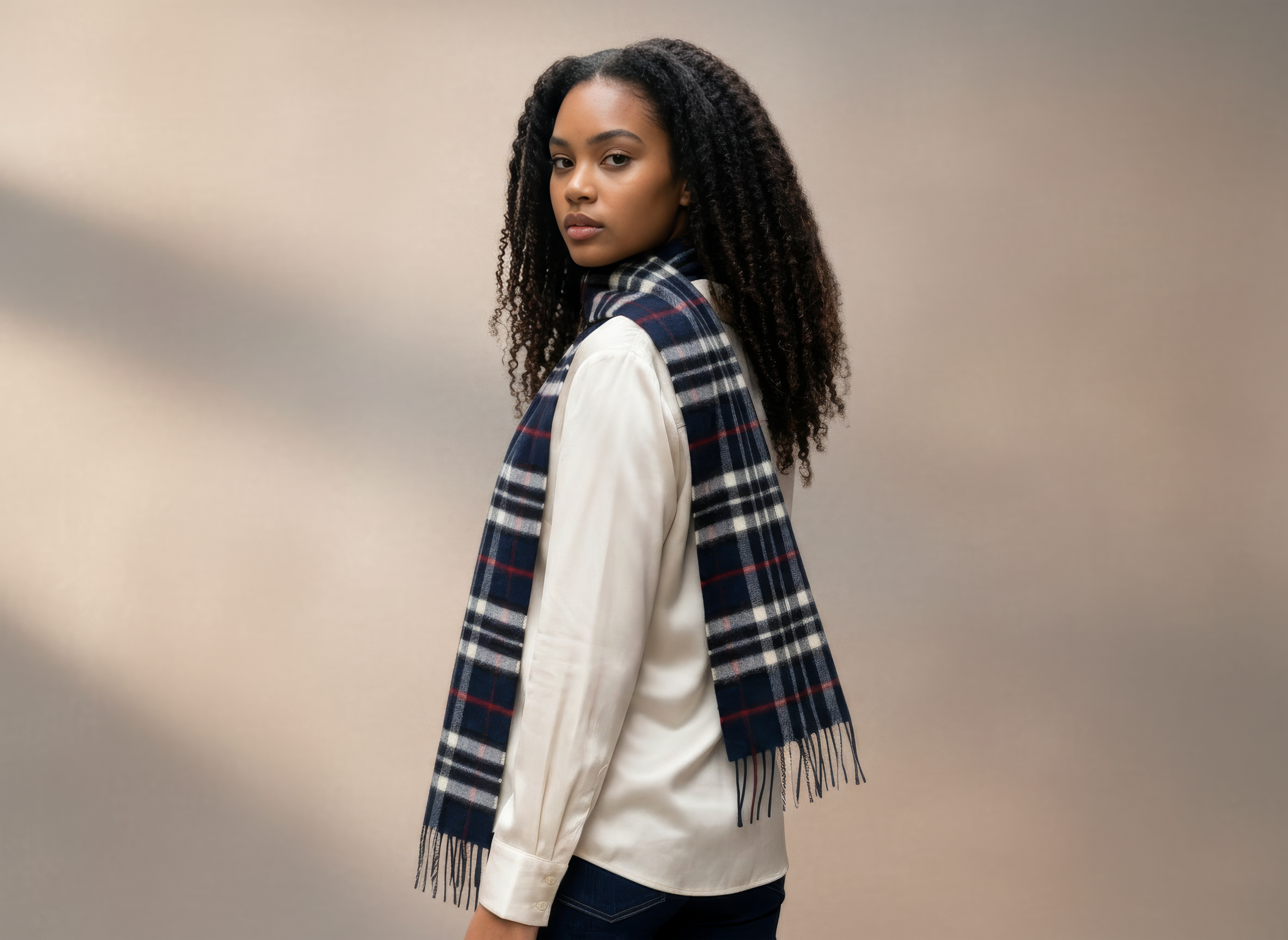 Navy Blue Thompson Merino Scarf-0