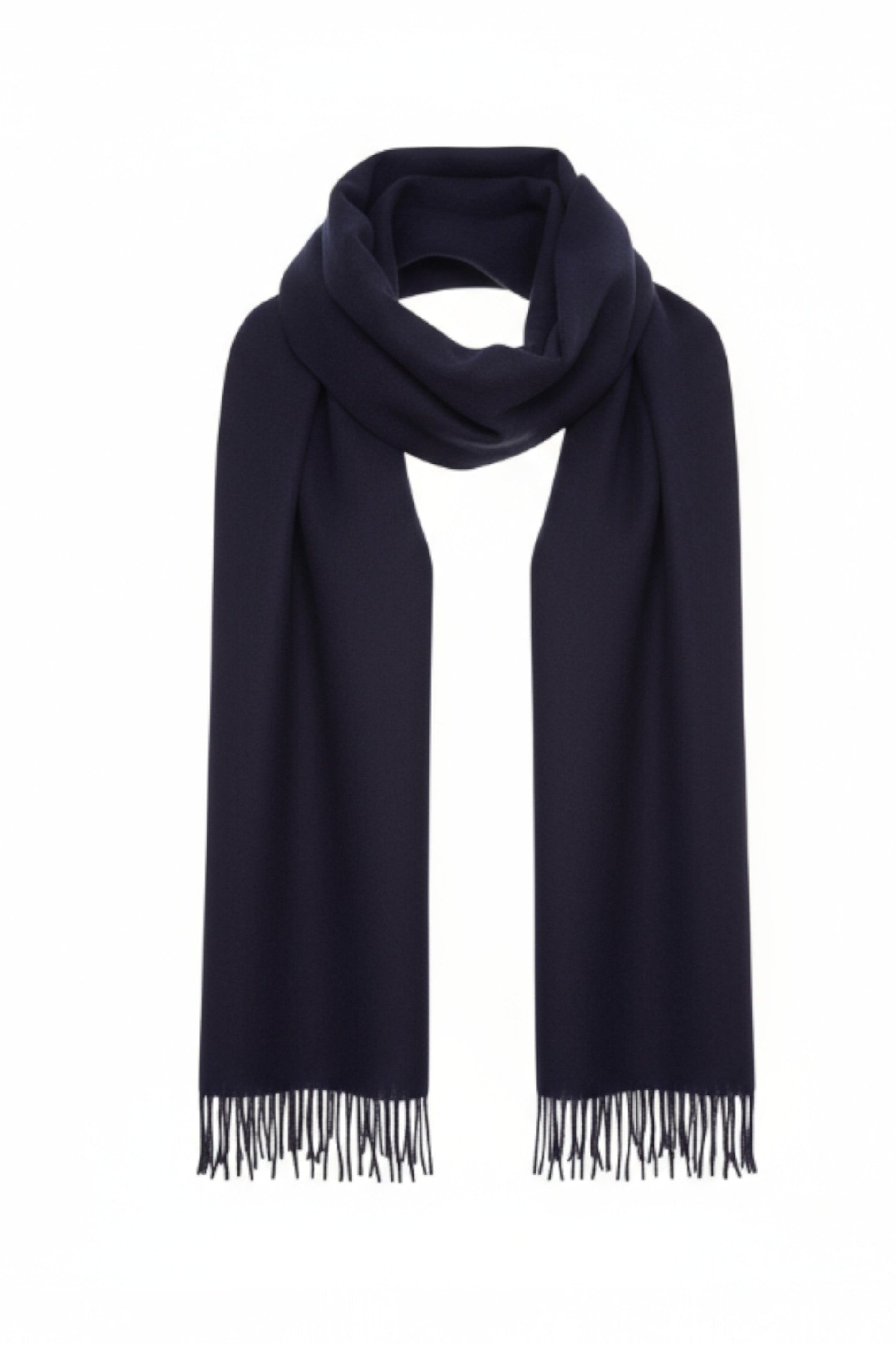 Navy Blue Lambswool Scarf-3