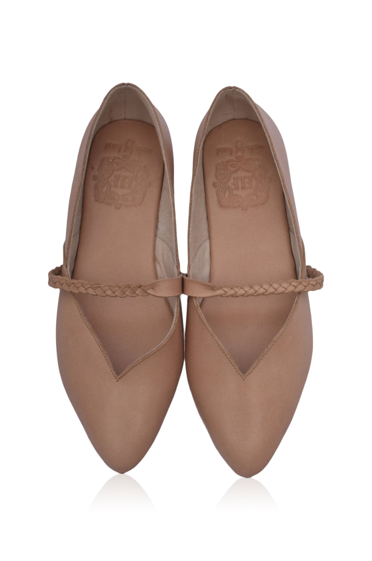 New Love Braided Pointed Toe Leather Flats-1