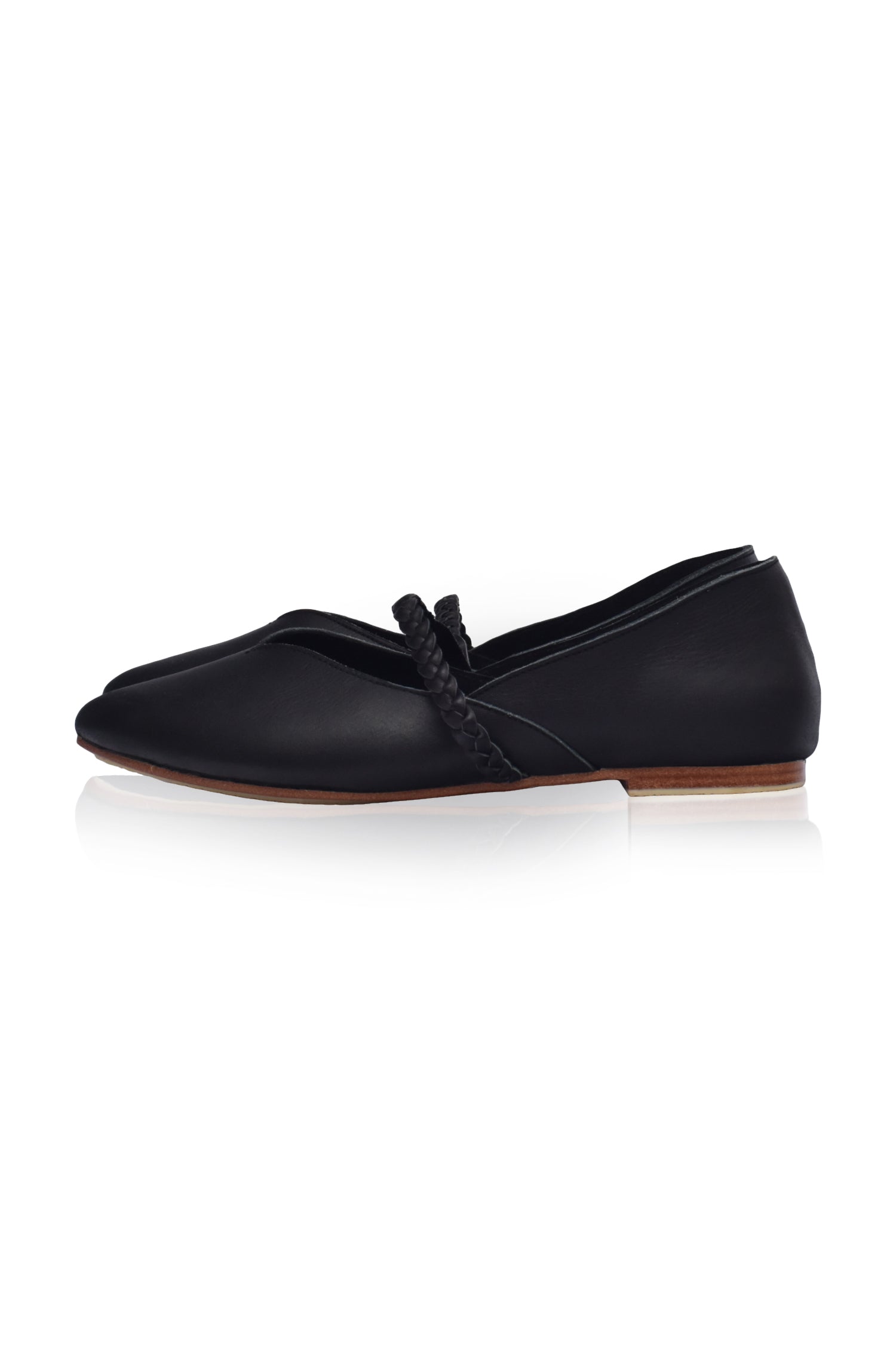 New Love Braided Pointed Toe Leather Flats-3
