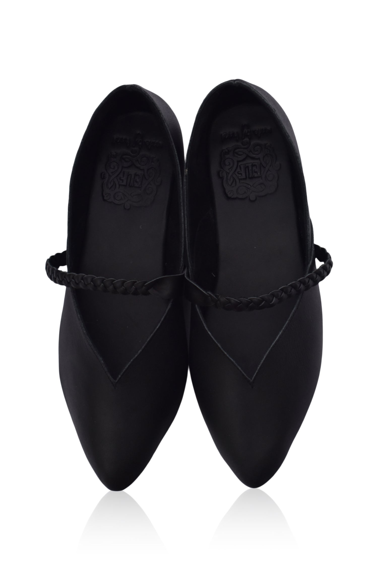 New Love Braided Pointed Toe Leather Flats-1