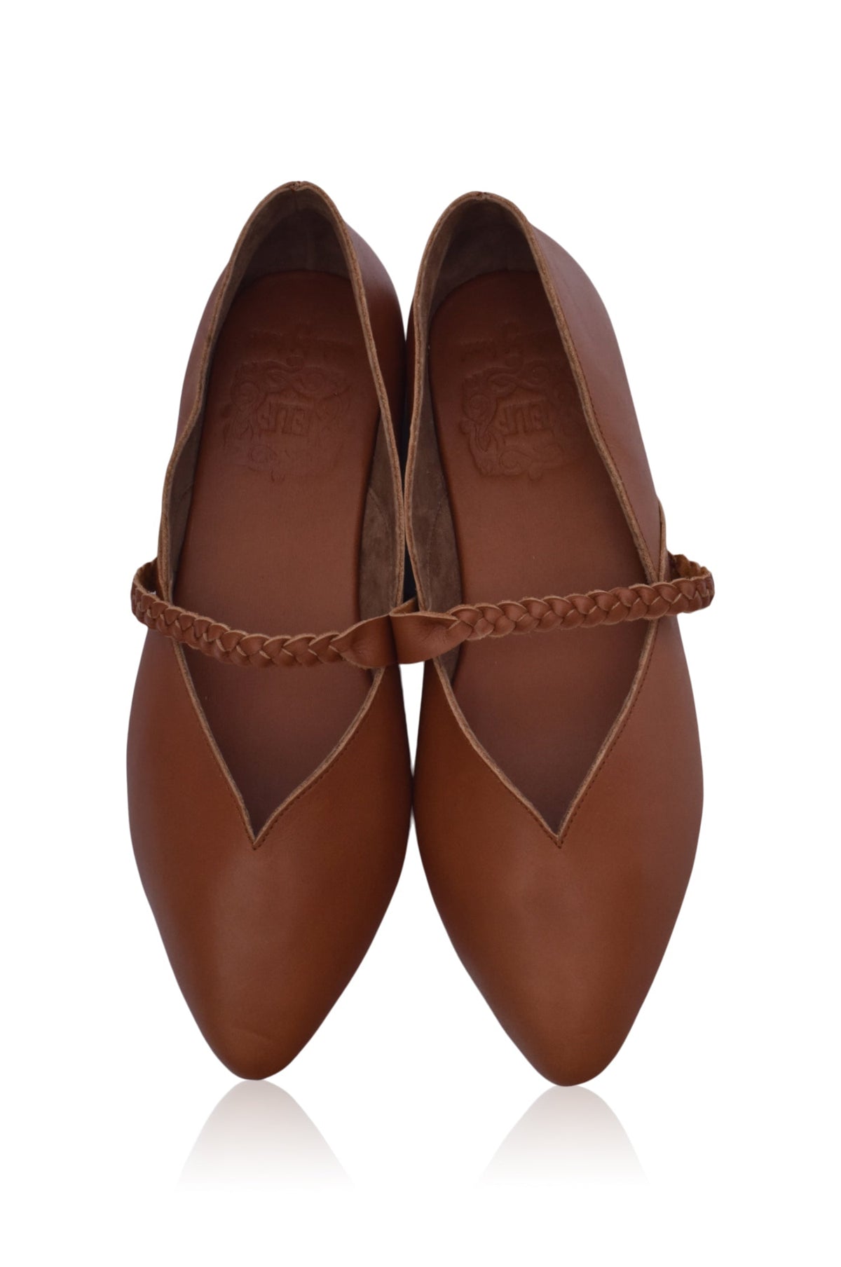New Love Braided Pointed Toe Leather Flats-6