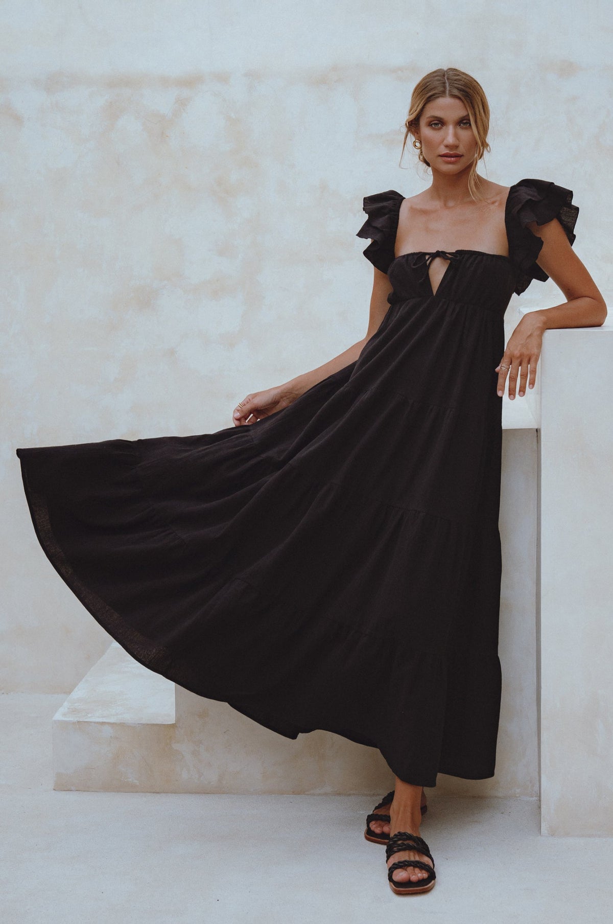 Nymph Bohemian Linen Maxi Dress-8