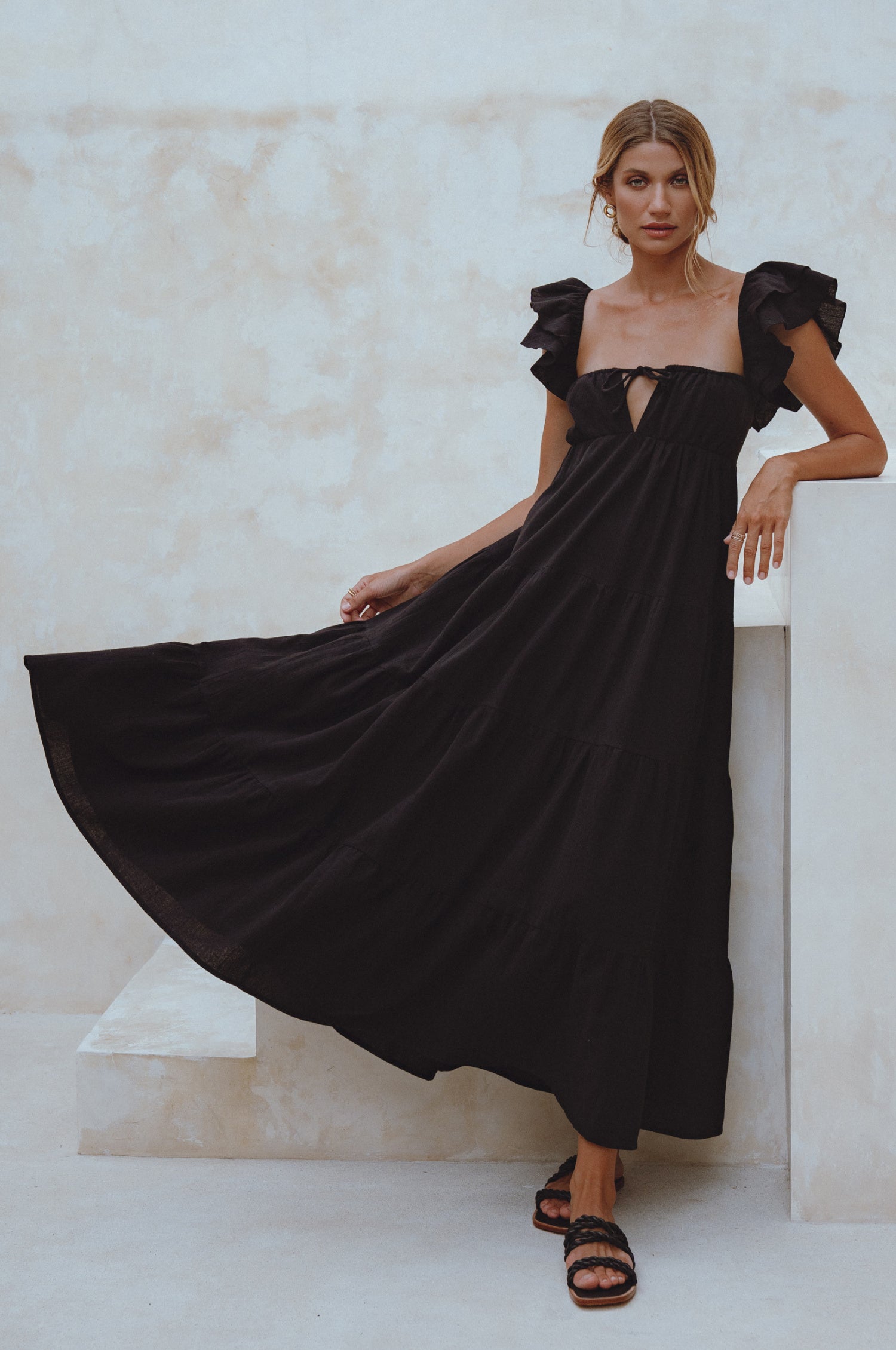 Nymph Bohemian Linen Maxi Dress-6