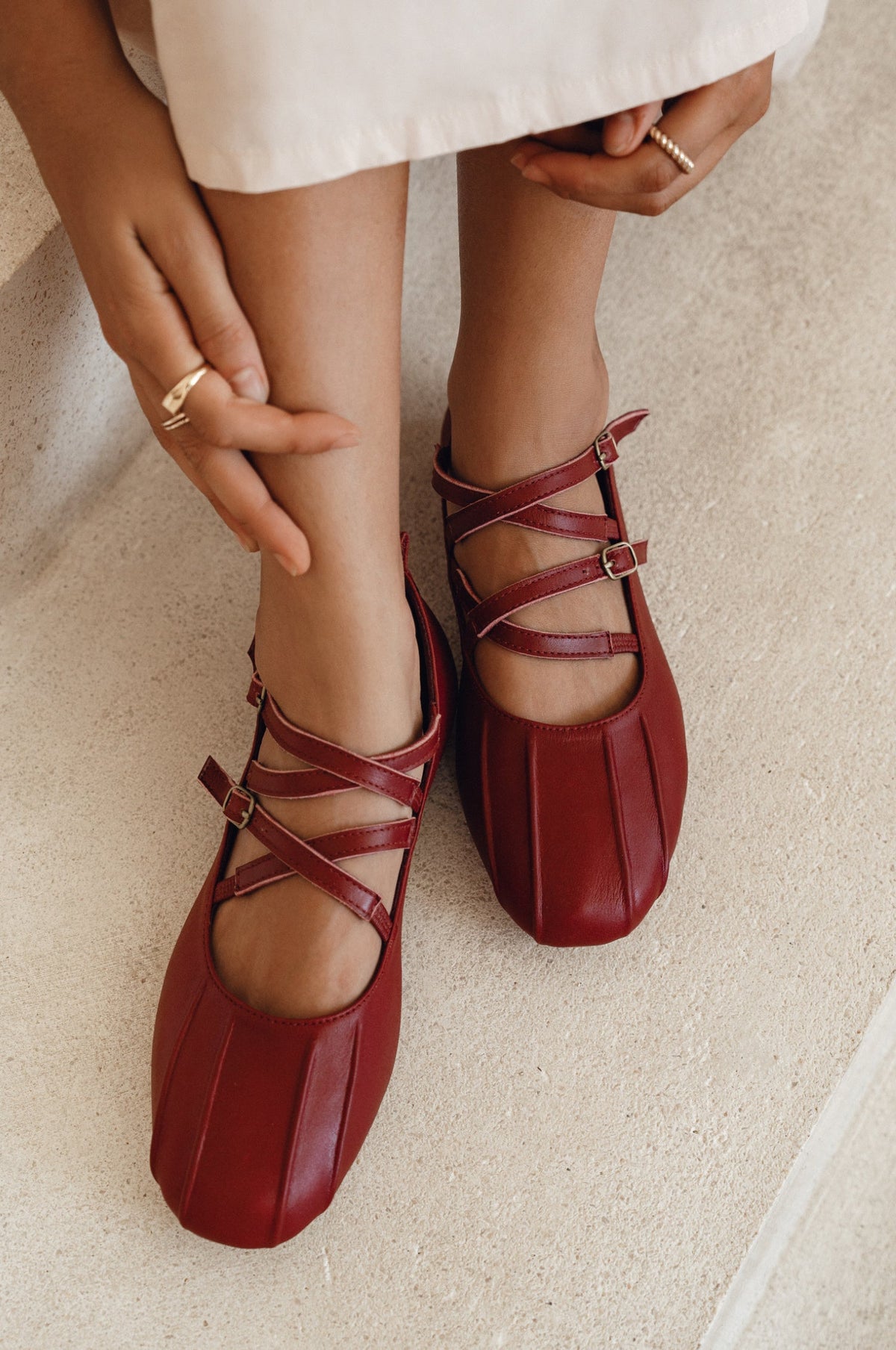 Obsession Criss-Cross Round Toe Flats-0
