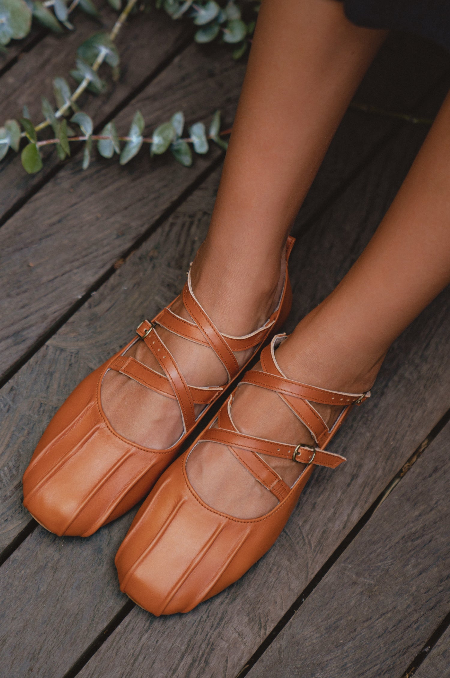 Obsession Criss-Cross Round Toe Flats-0