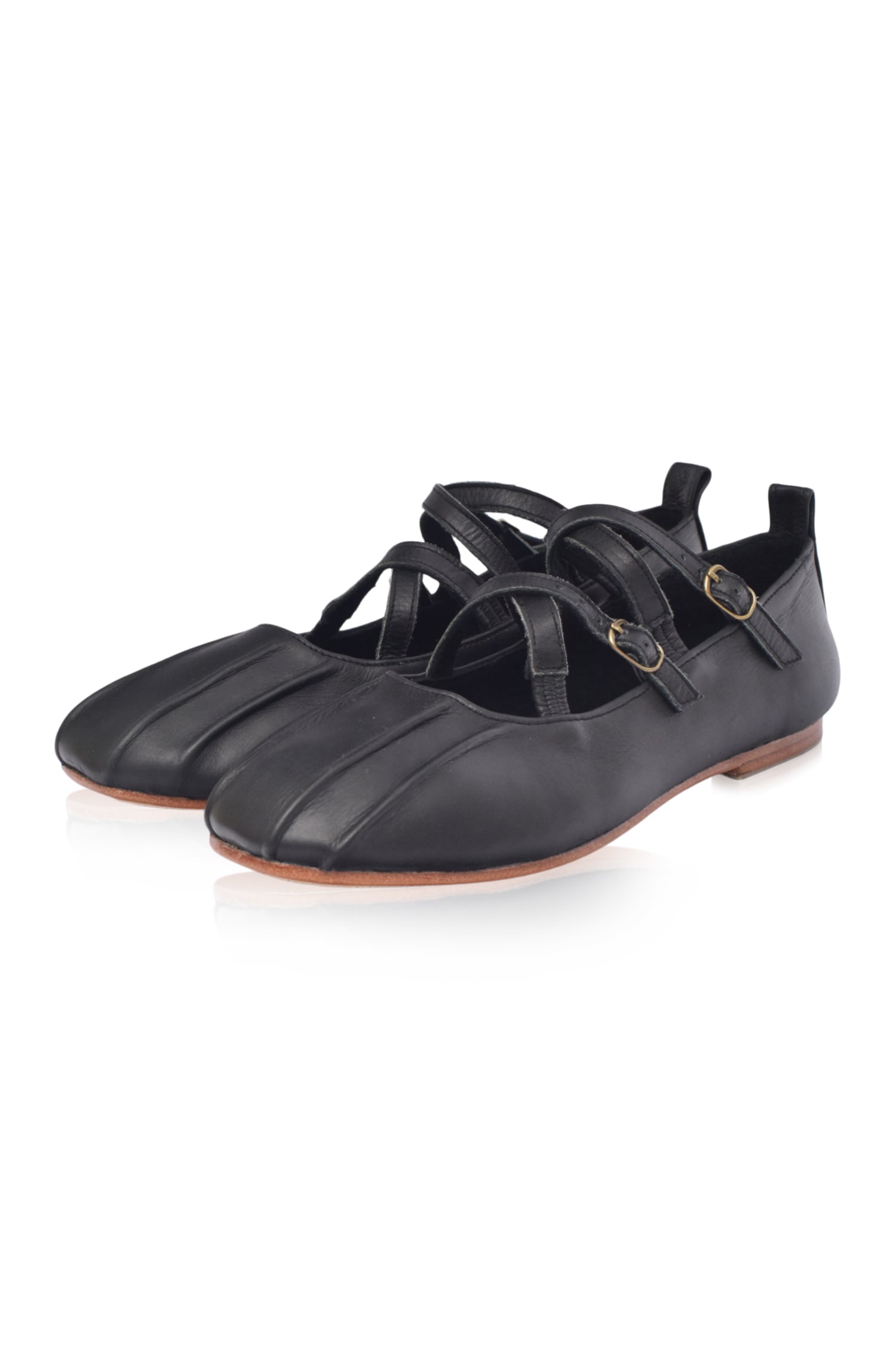 Obsession Criss-Cross Round Toe Flats-3