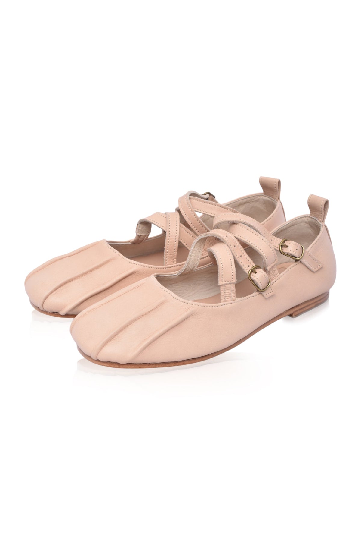 Obsession Criss-Cross Round Toe Flats-2