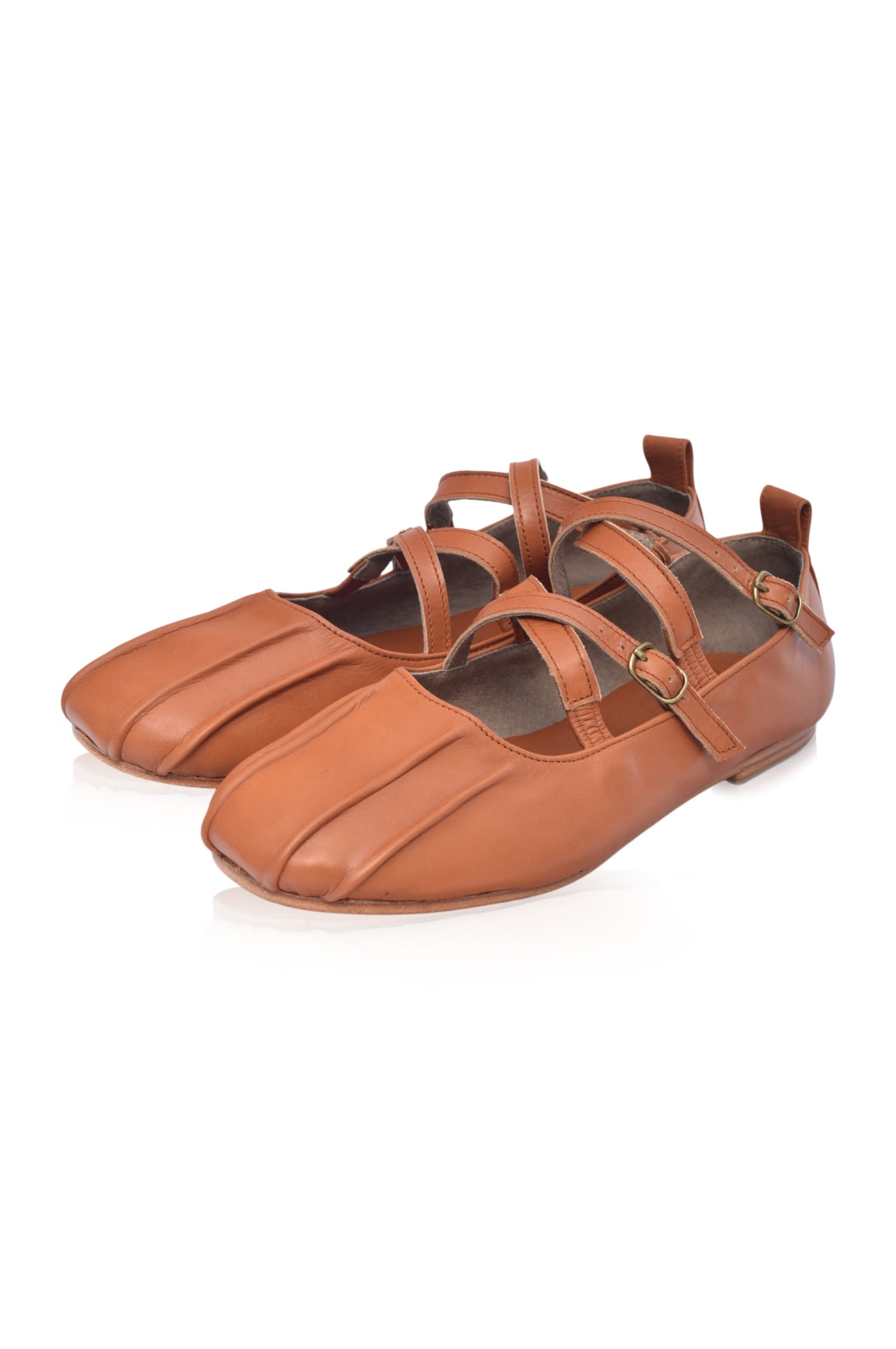 Obsession Criss-Cross Round Toe Flats-2