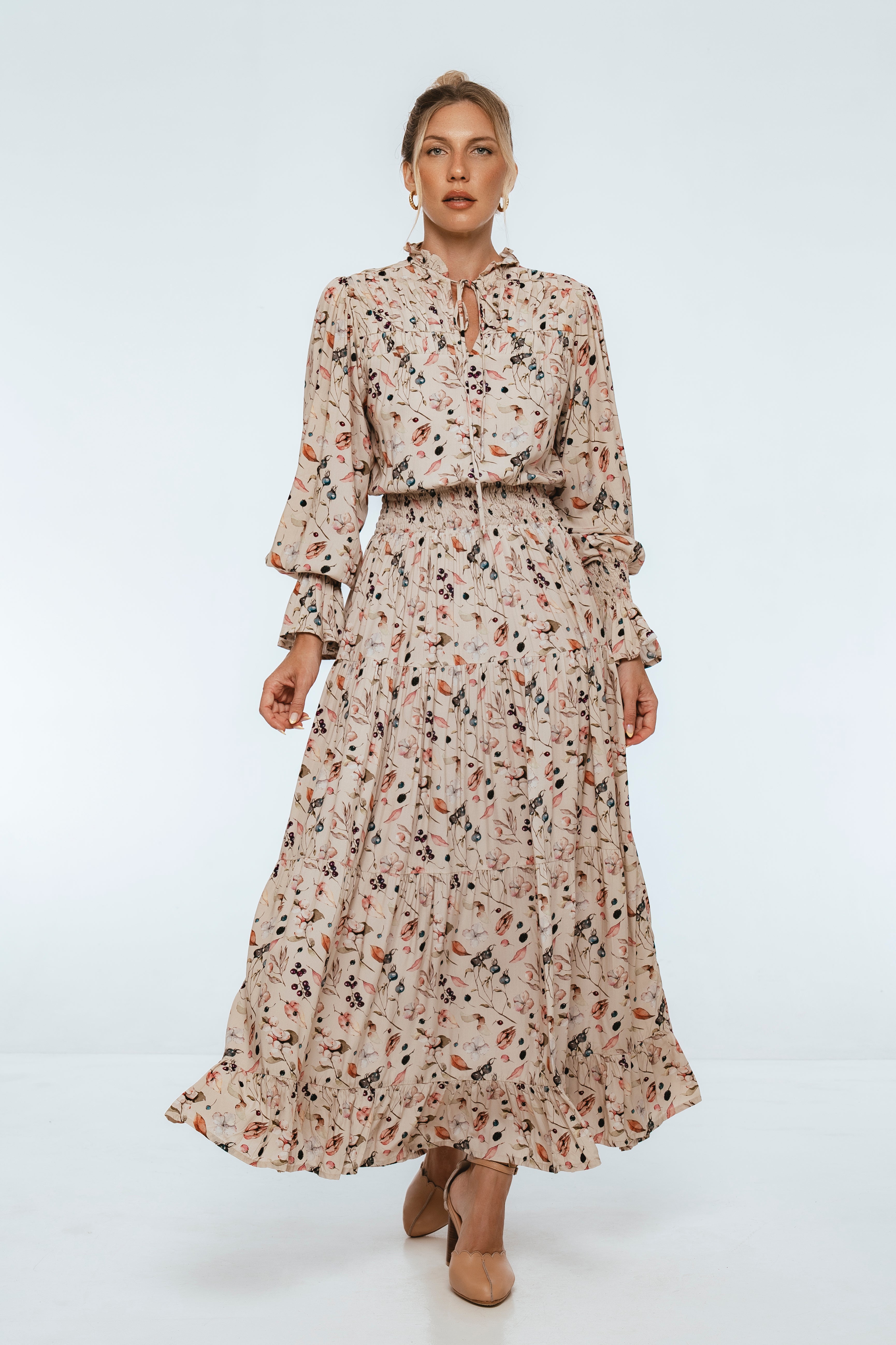 White Lotus Ruffled Maxi Dress-2