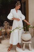 Oleana Puff Sleeve Maxi Dress-0