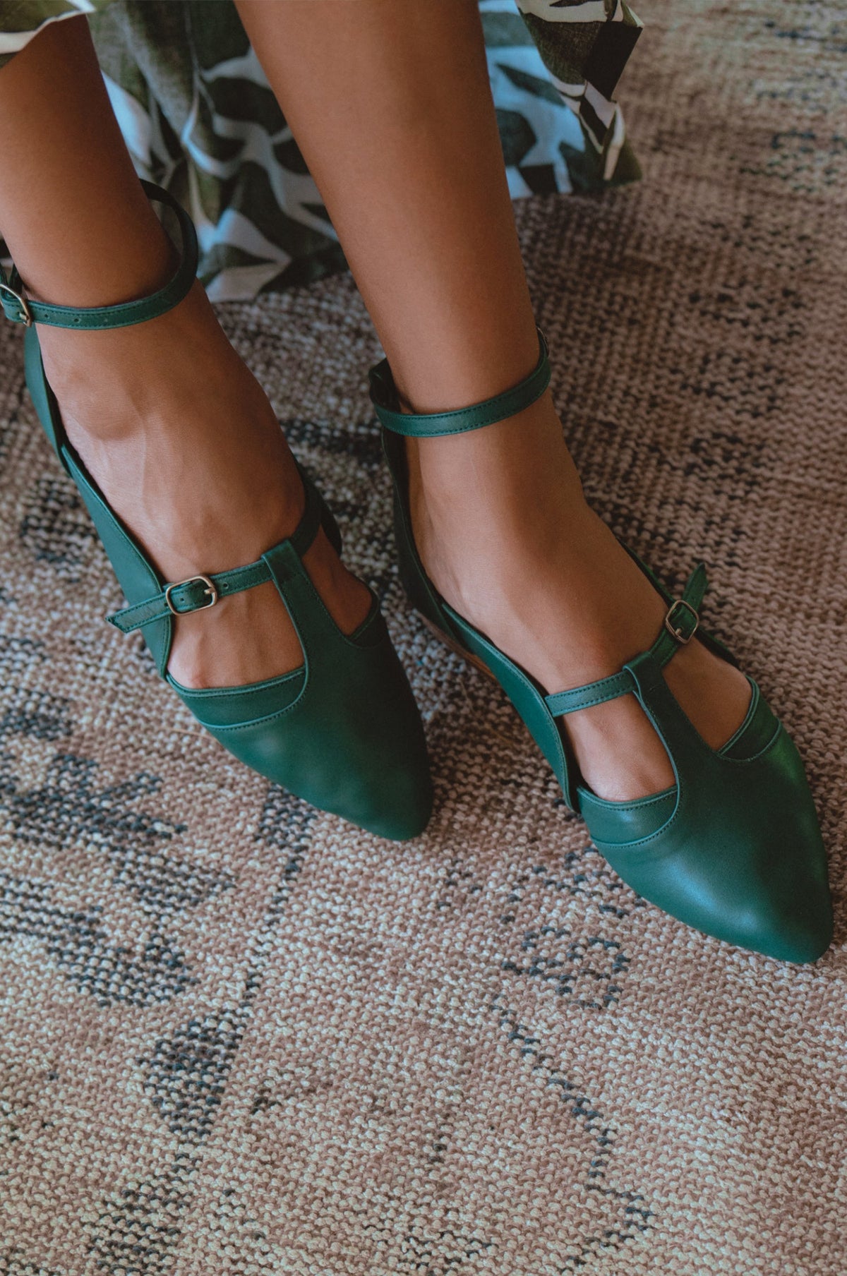 On The Go Pointed Toe T-Strap Flats-0
