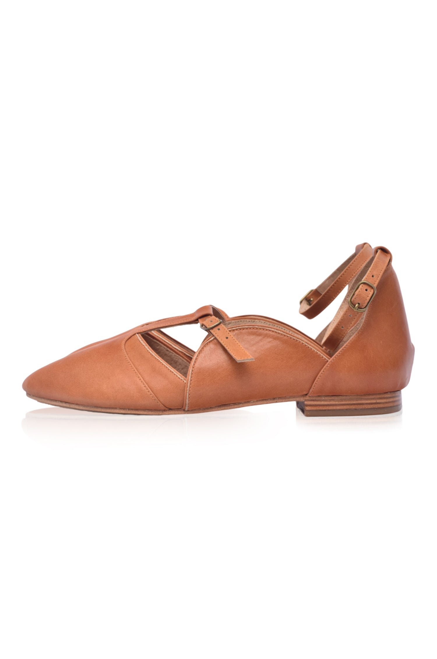 On The Go Pointed Toe T-Strap Flats-5