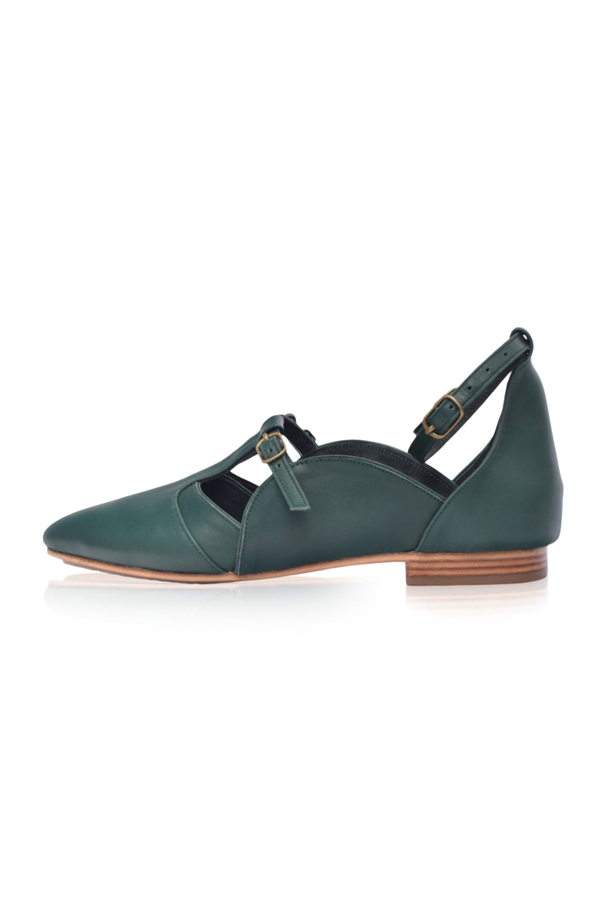 On The Go Pointed Toe T-Strap Flats-7