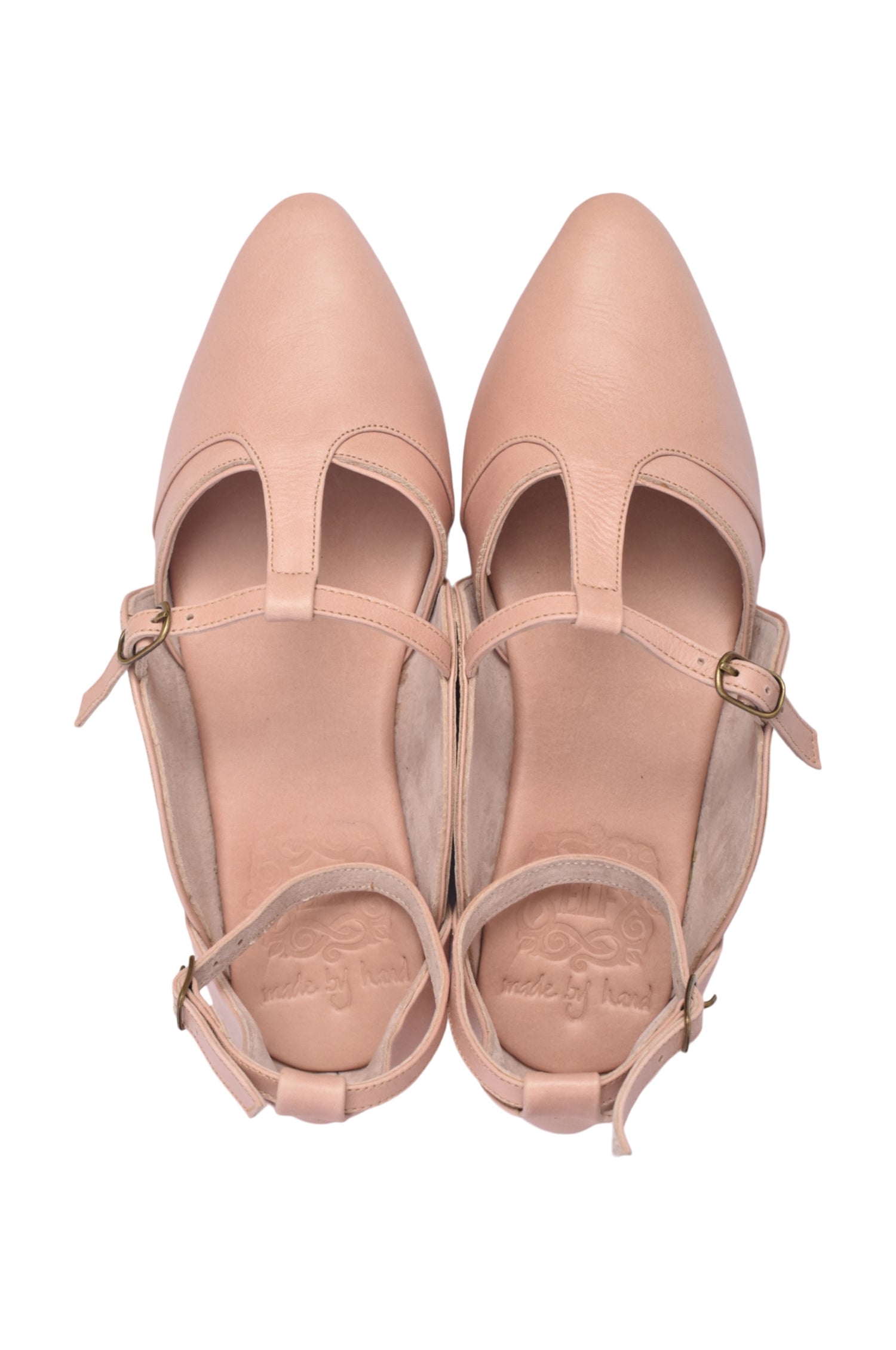 On The Go Pointed Toe T-Strap Flats-3