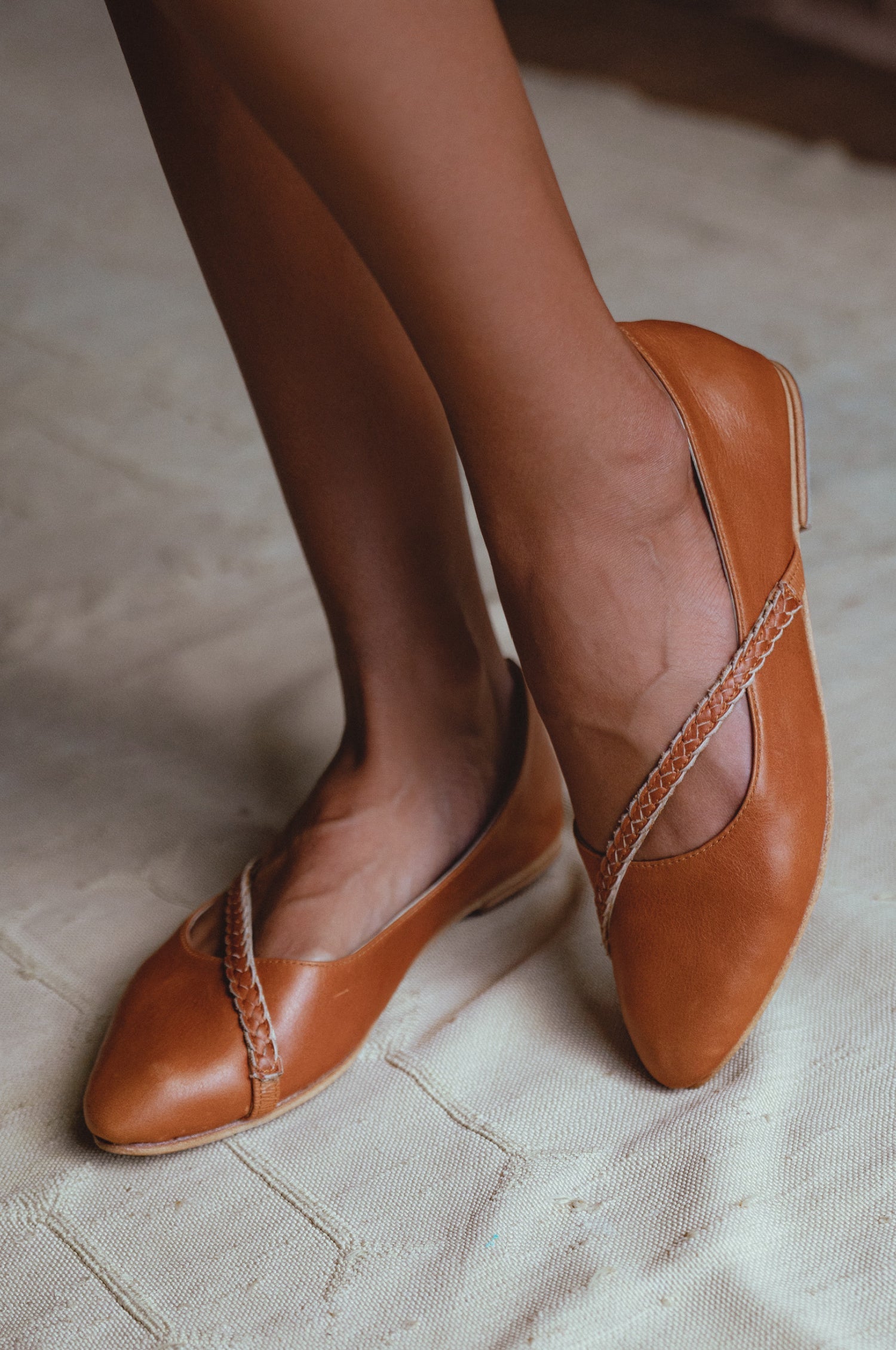 Orenda Pointed Toe Leather Flats-4