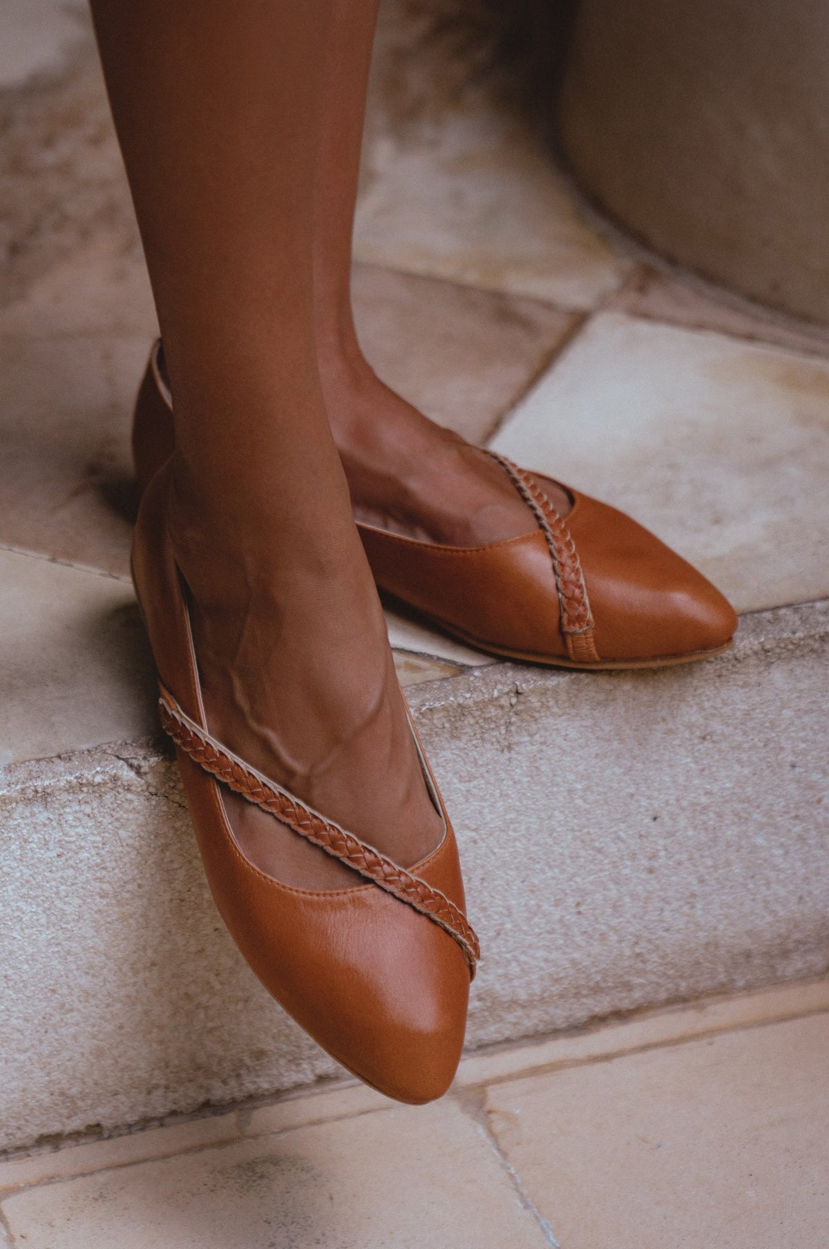 Orenda Pointed Toe Leather Flats-0