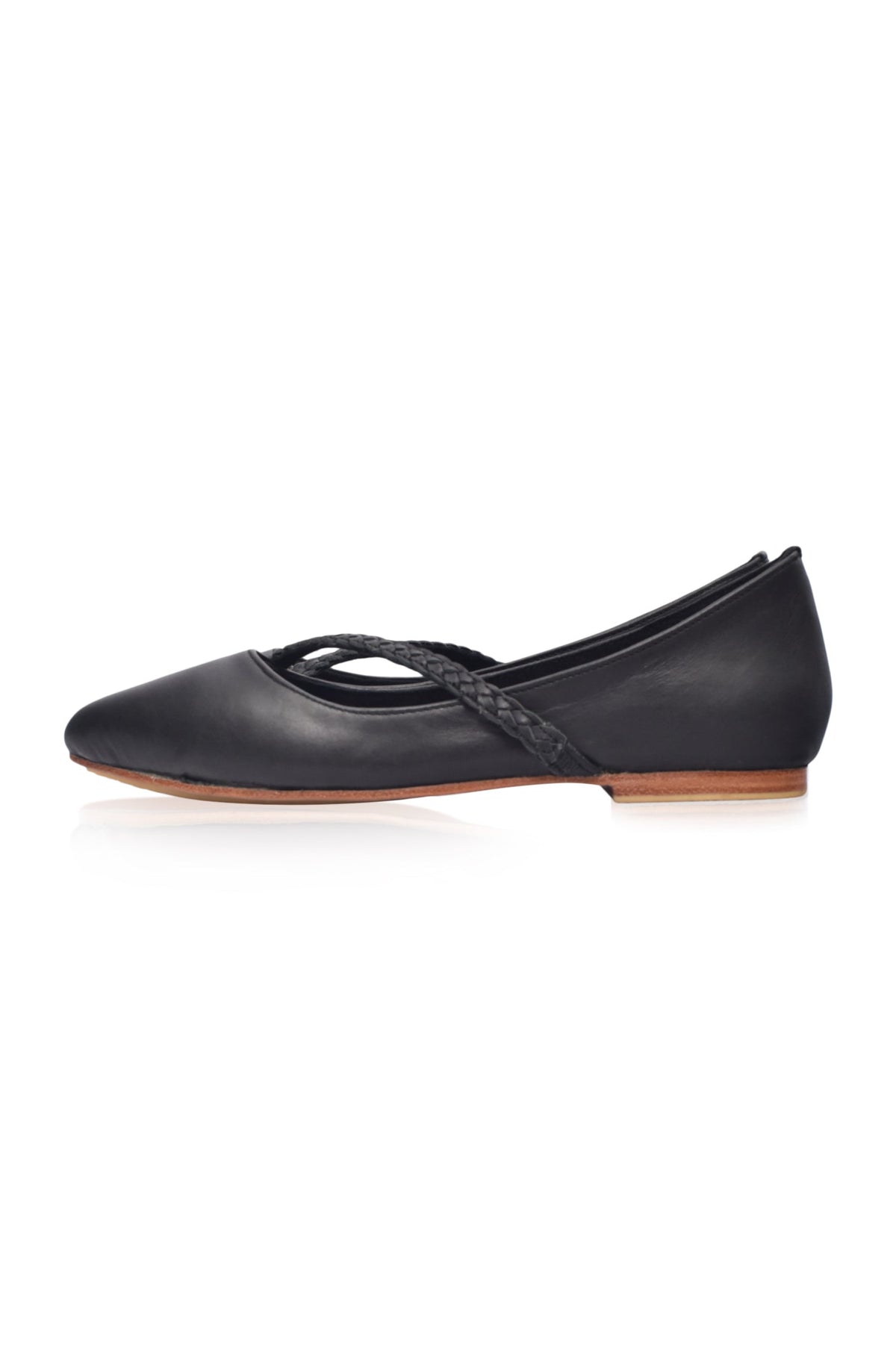 Orenda Pointed Toe Leather Flats-4